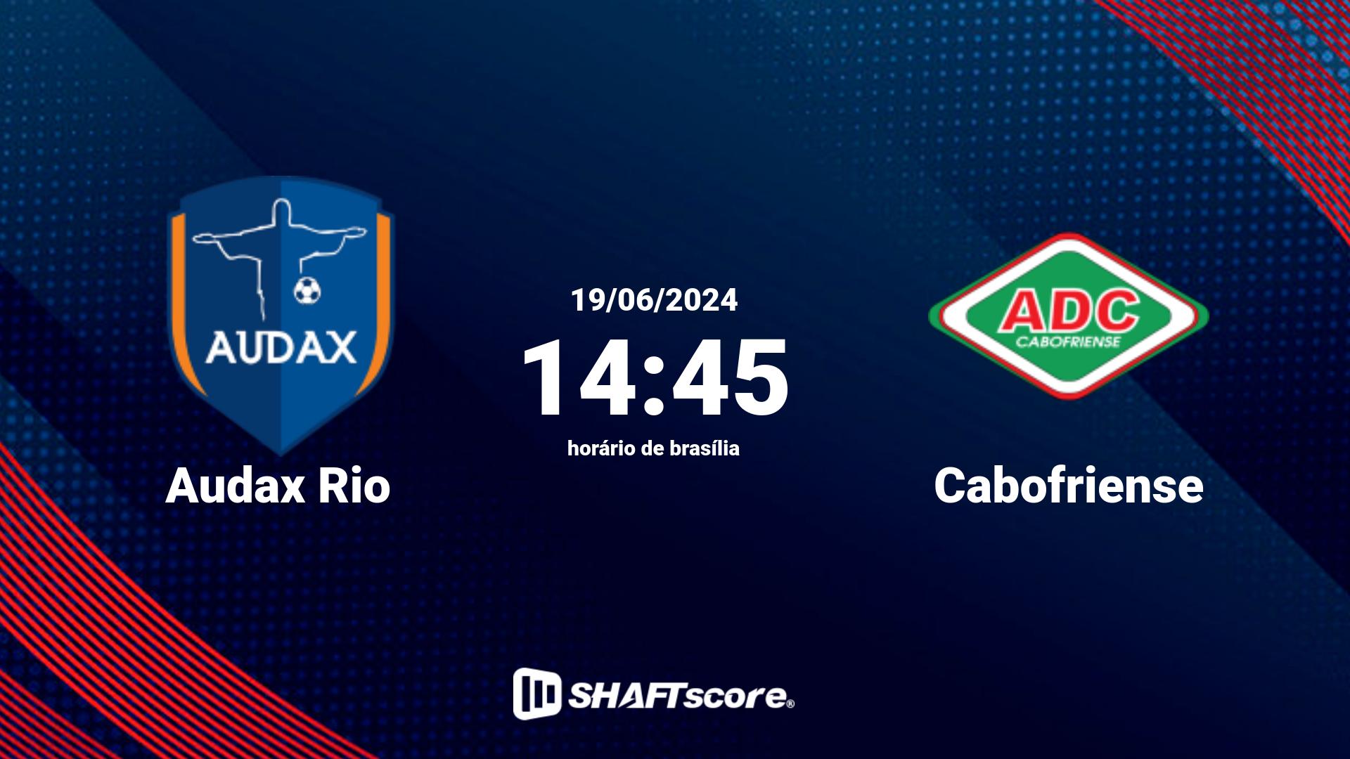 Estatísticas do jogo Audax Rio vs Cabofriense 19.06 14:45