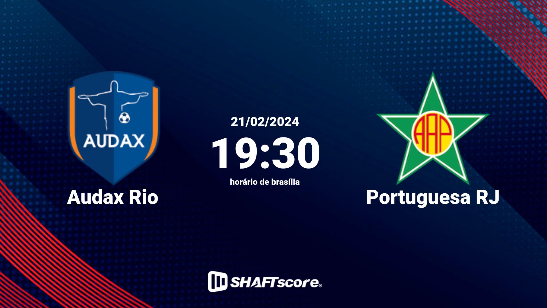 Estatísticas do jogo Audax Rio vs Portuguesa RJ 21.02 19:30