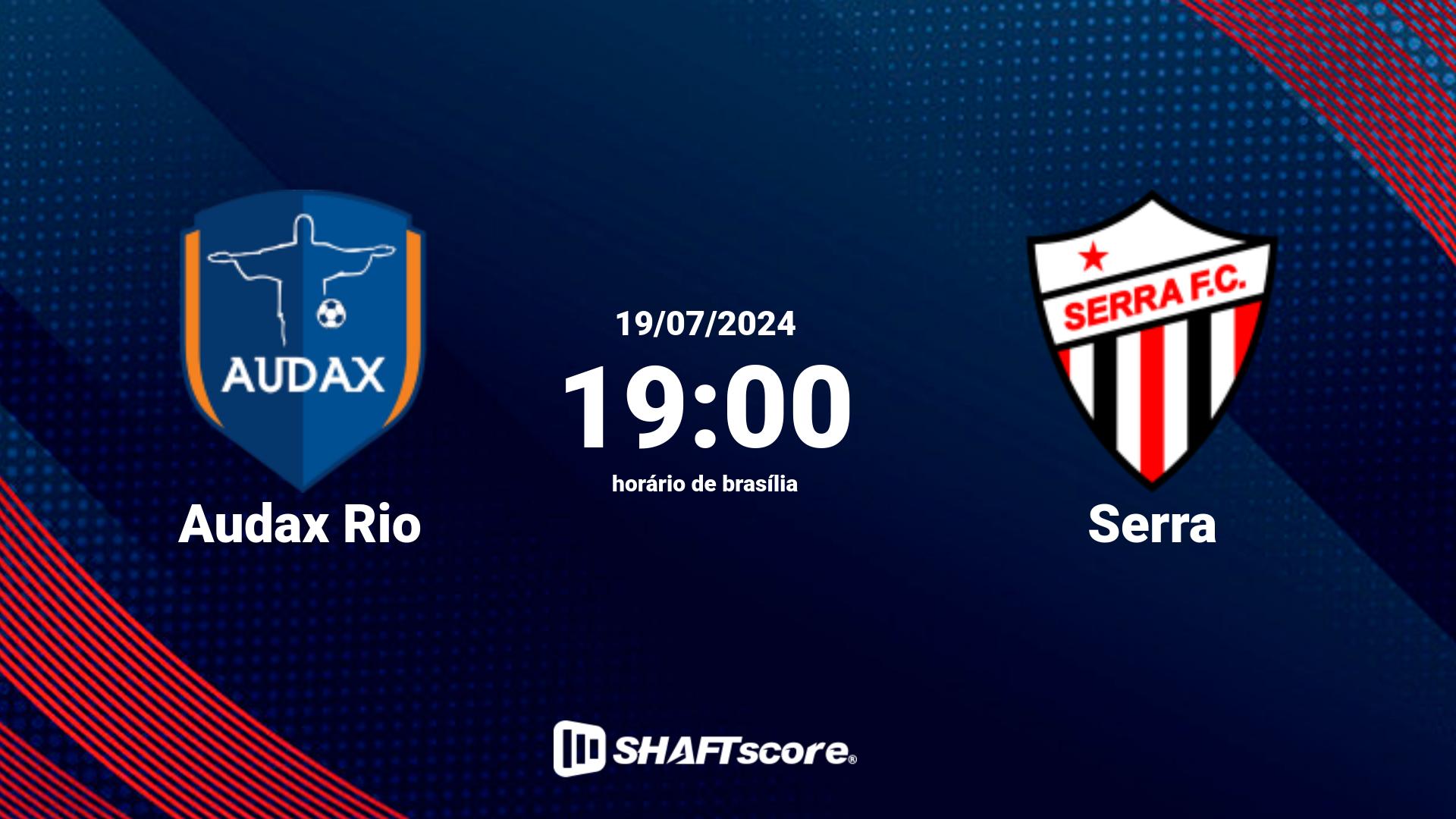 Estatísticas do jogo Audax Rio vs Serra 20.07 15:00