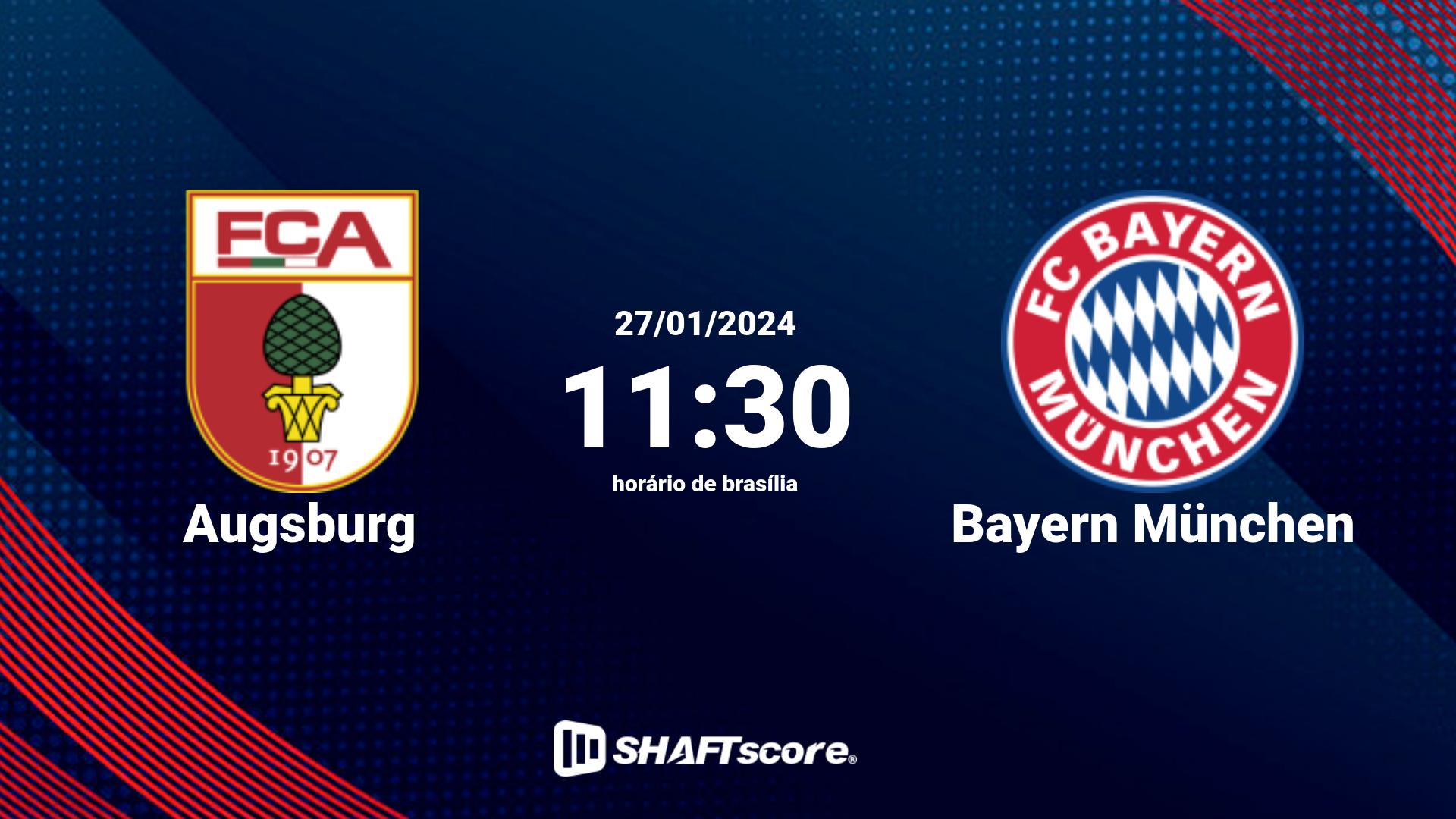 Estatísticas do jogo Augsburg vs Bayern München 27.01 11:30