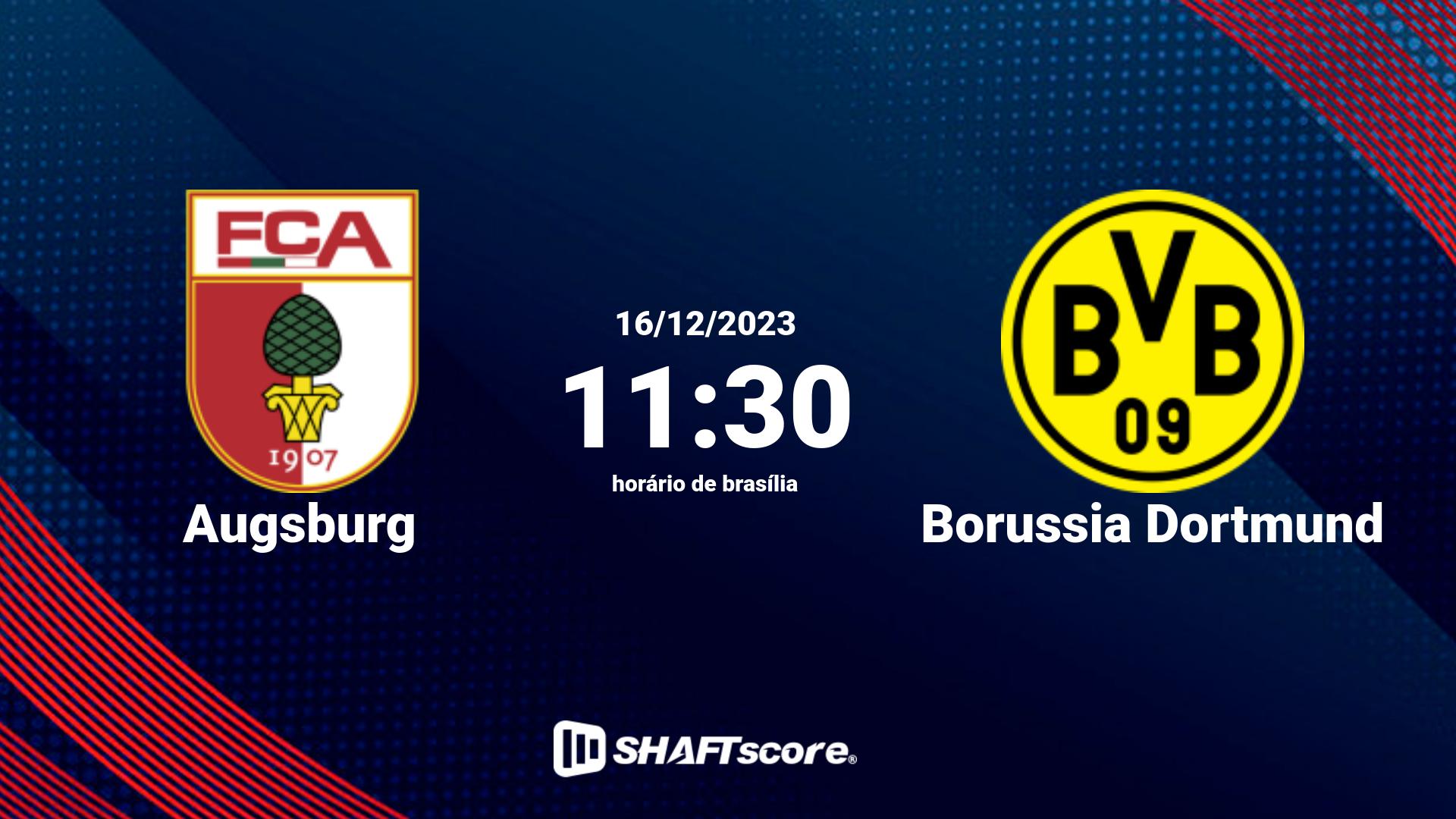 Estatísticas do jogo Augsburg vs Borussia Dortmund 16.12 11:30