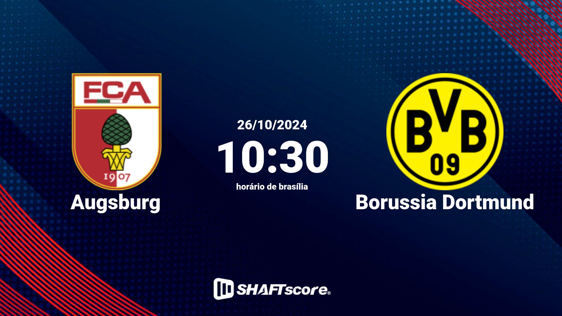 Estatísticas do jogo Augsburg vs Borussia Dortmund 26.10 10:30