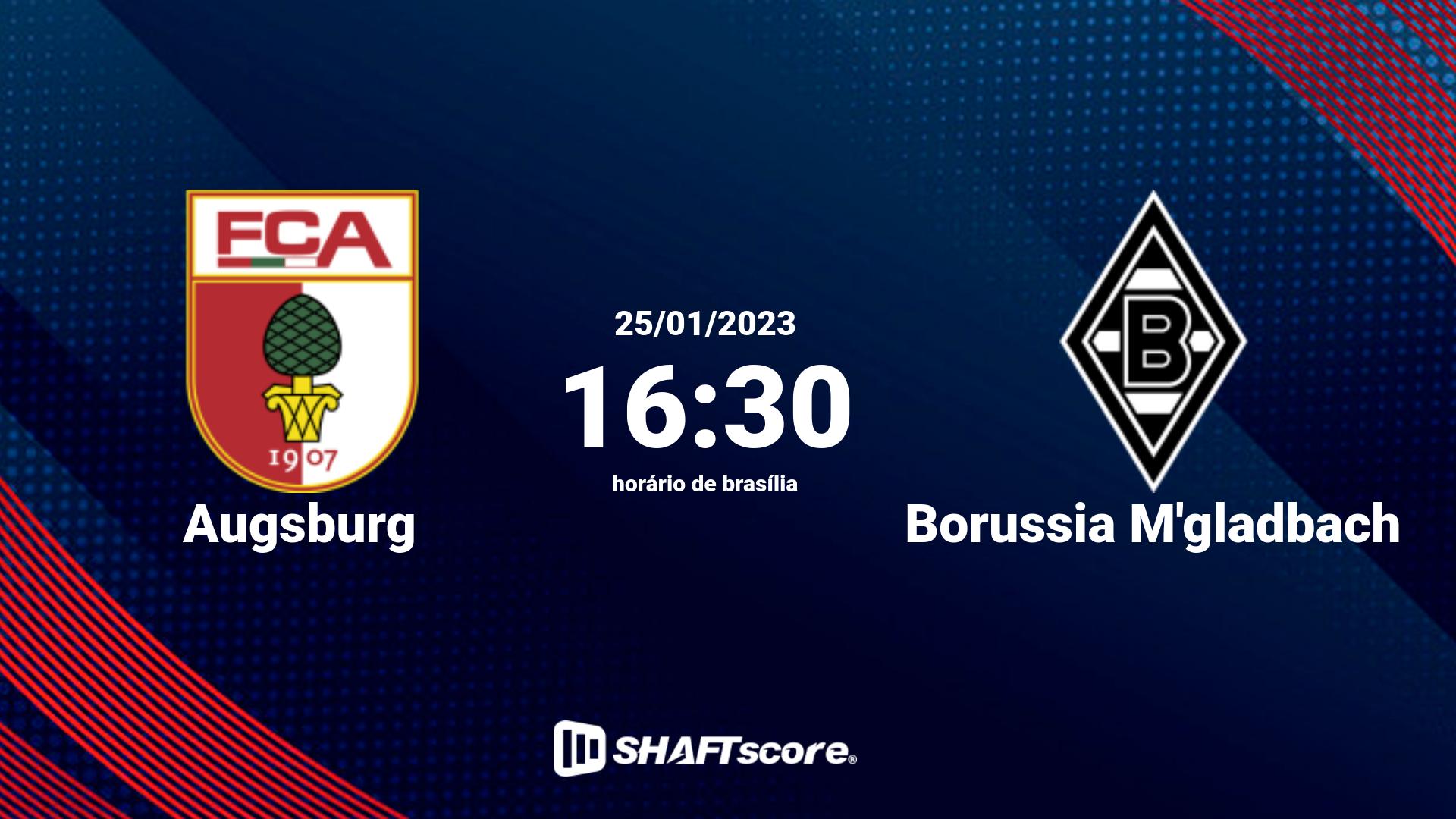 Estatísticas do jogo Augsburg vs Borussia M'gladbach 25.01 16:30