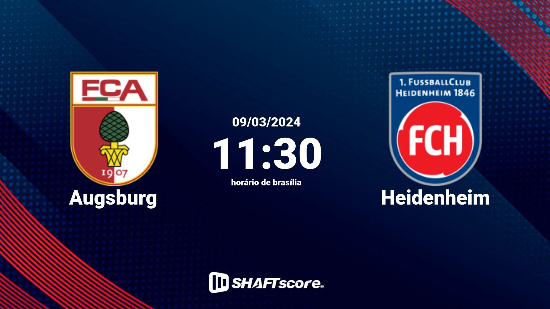 Estatísticas do jogo Augsburg vs Heidenheim 09.03 11:30