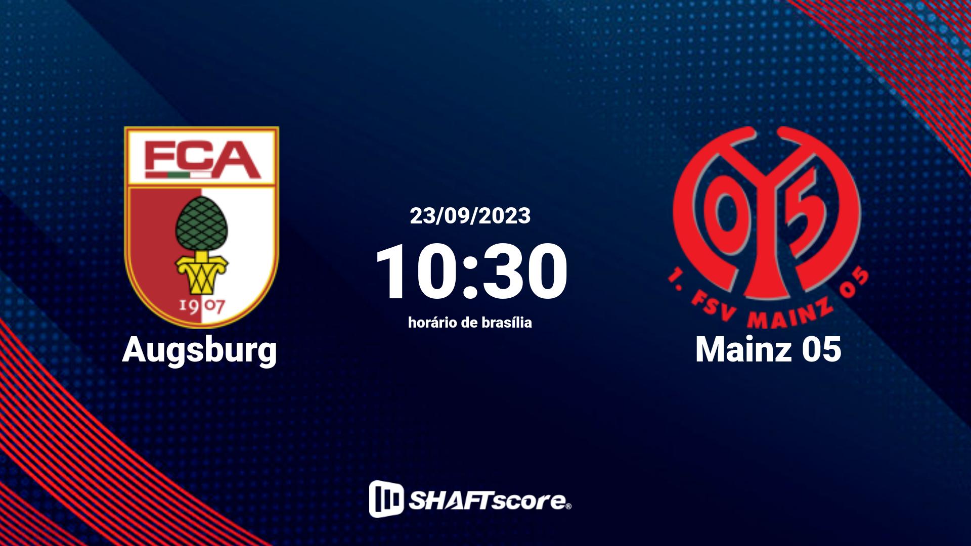 Estatísticas do jogo Augsburg vs Mainz 05 23.09 10:30