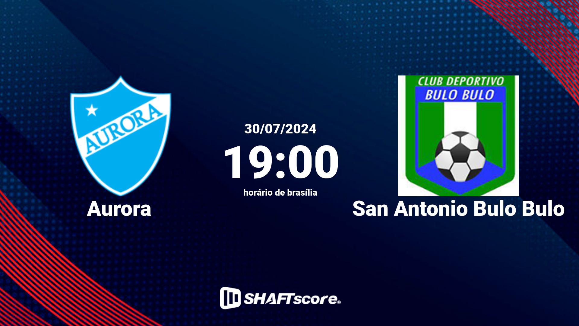 Estatísticas do jogo Aurora vs San Antonio Bulo Bulo 30.07 19:00