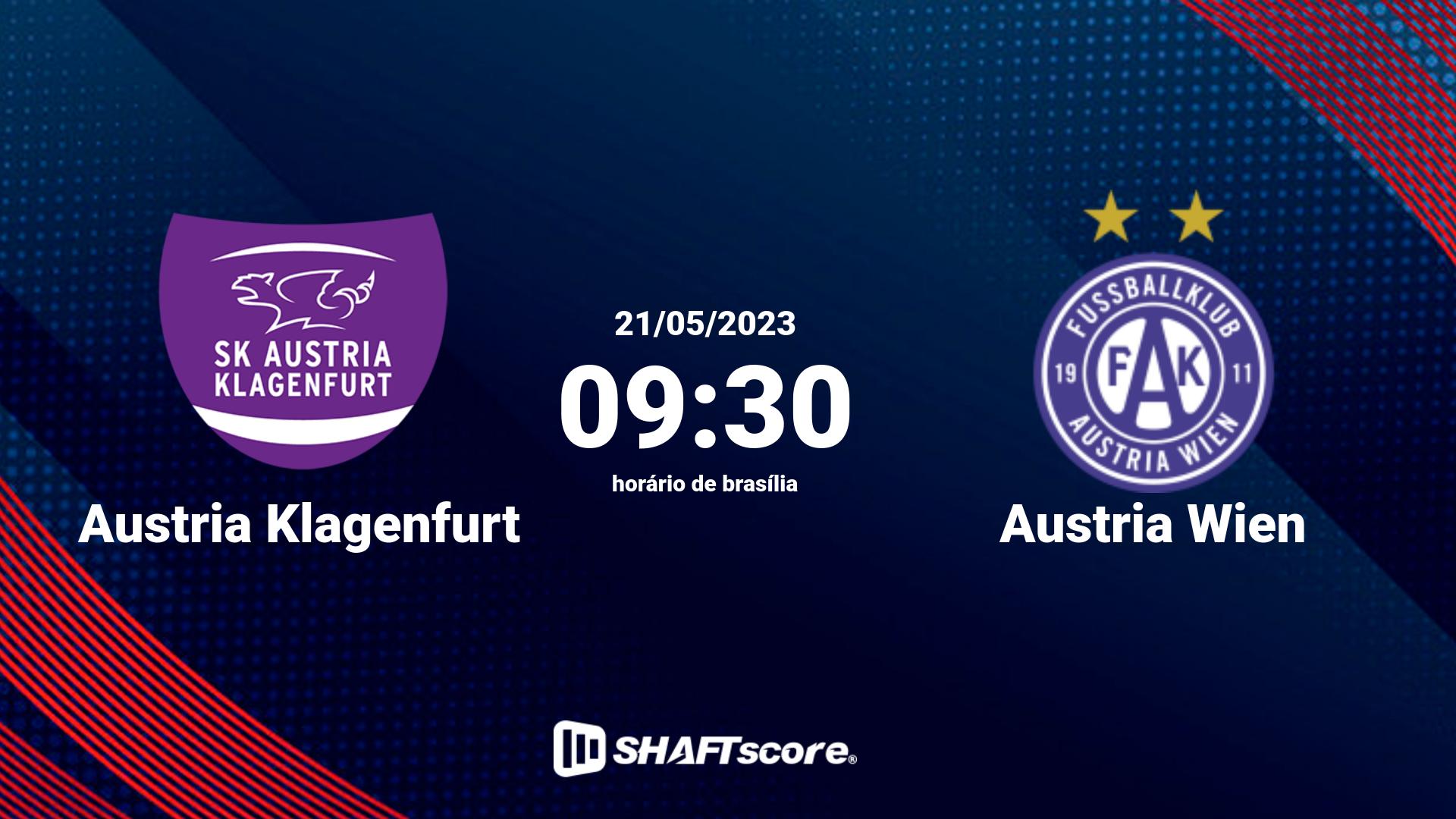 Estatísticas do jogo Austria Klagenfurt vs Austria Wien 21.05 09:30