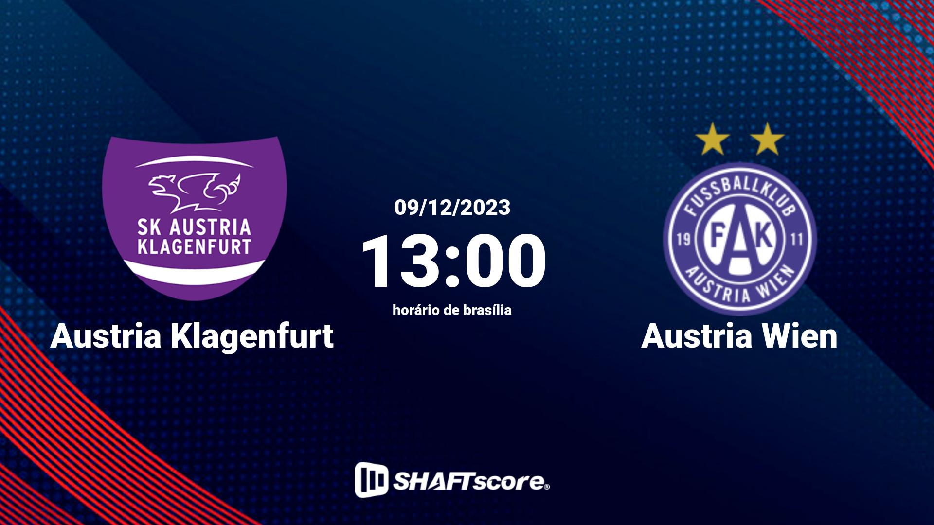 Estatísticas do jogo Austria Klagenfurt vs Austria Wien 09.12 13:00