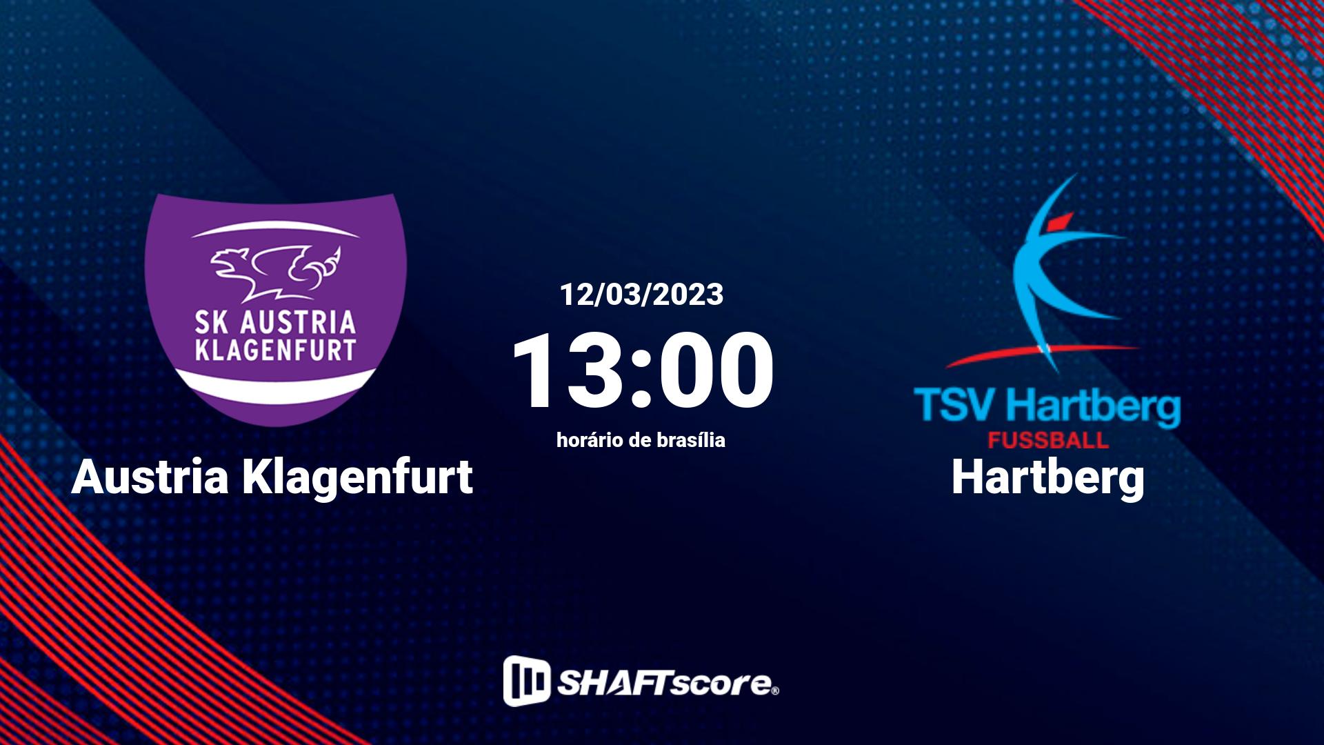 Estatísticas do jogo Austria Klagenfurt vs Hartberg 12.03 13:00