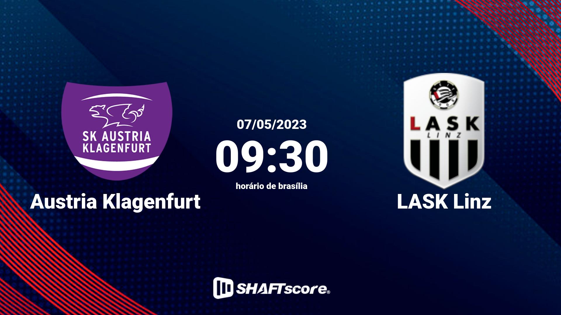 Estatísticas do jogo Austria Klagenfurt vs LASK Linz 07.05 09:30