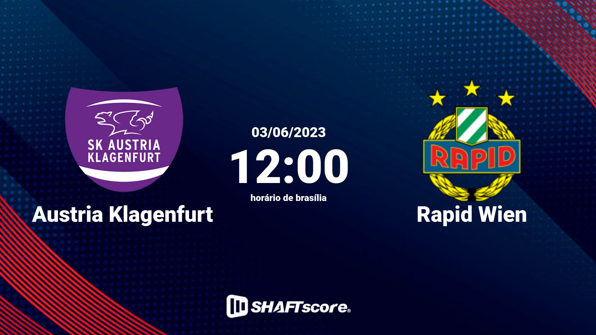 Estatísticas do jogo Austria Klagenfurt vs Rapid Wien 03.06 12:00