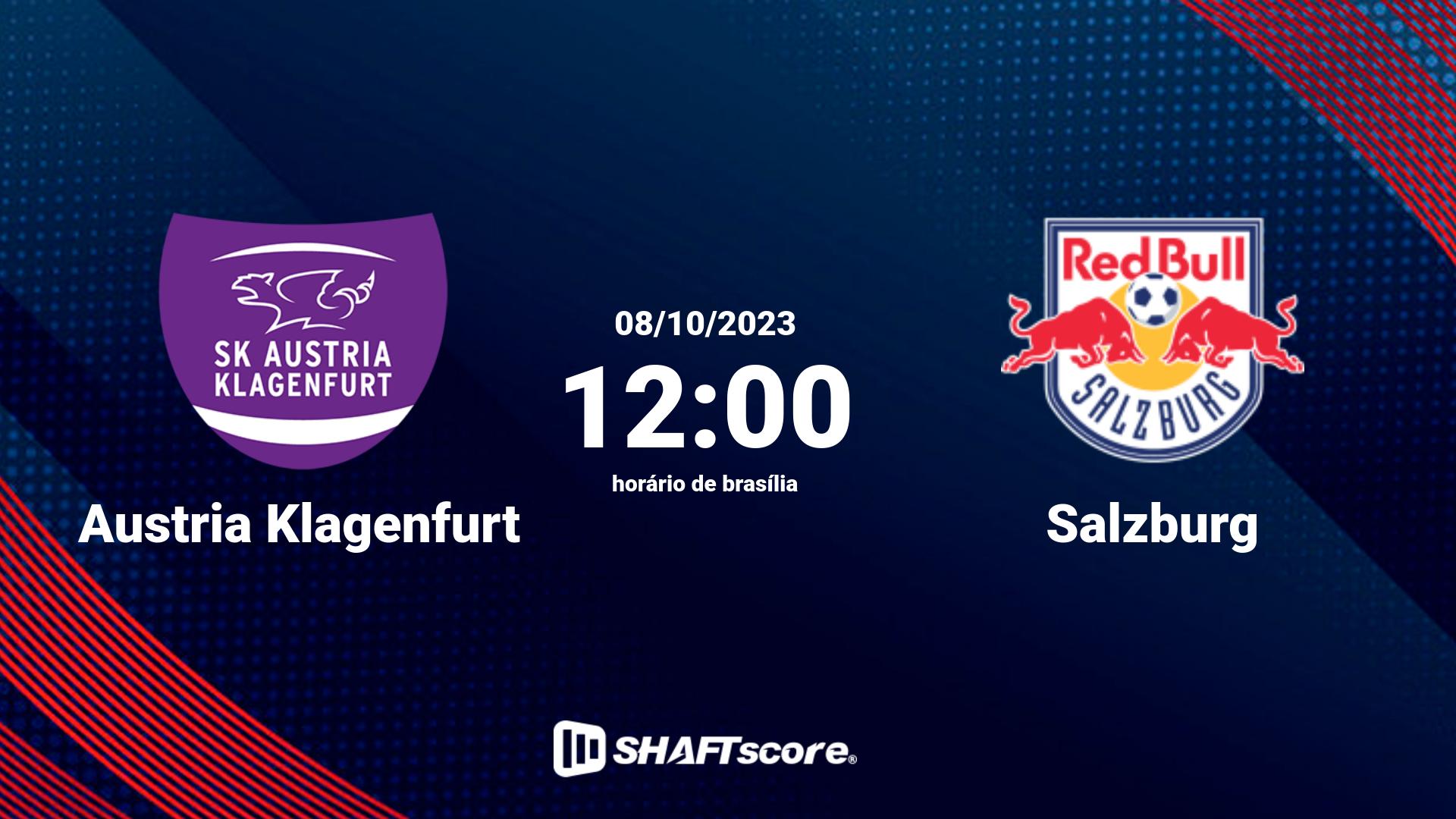 Estatísticas do jogo Austria Klagenfurt vs Salzburg 08.10 12:00