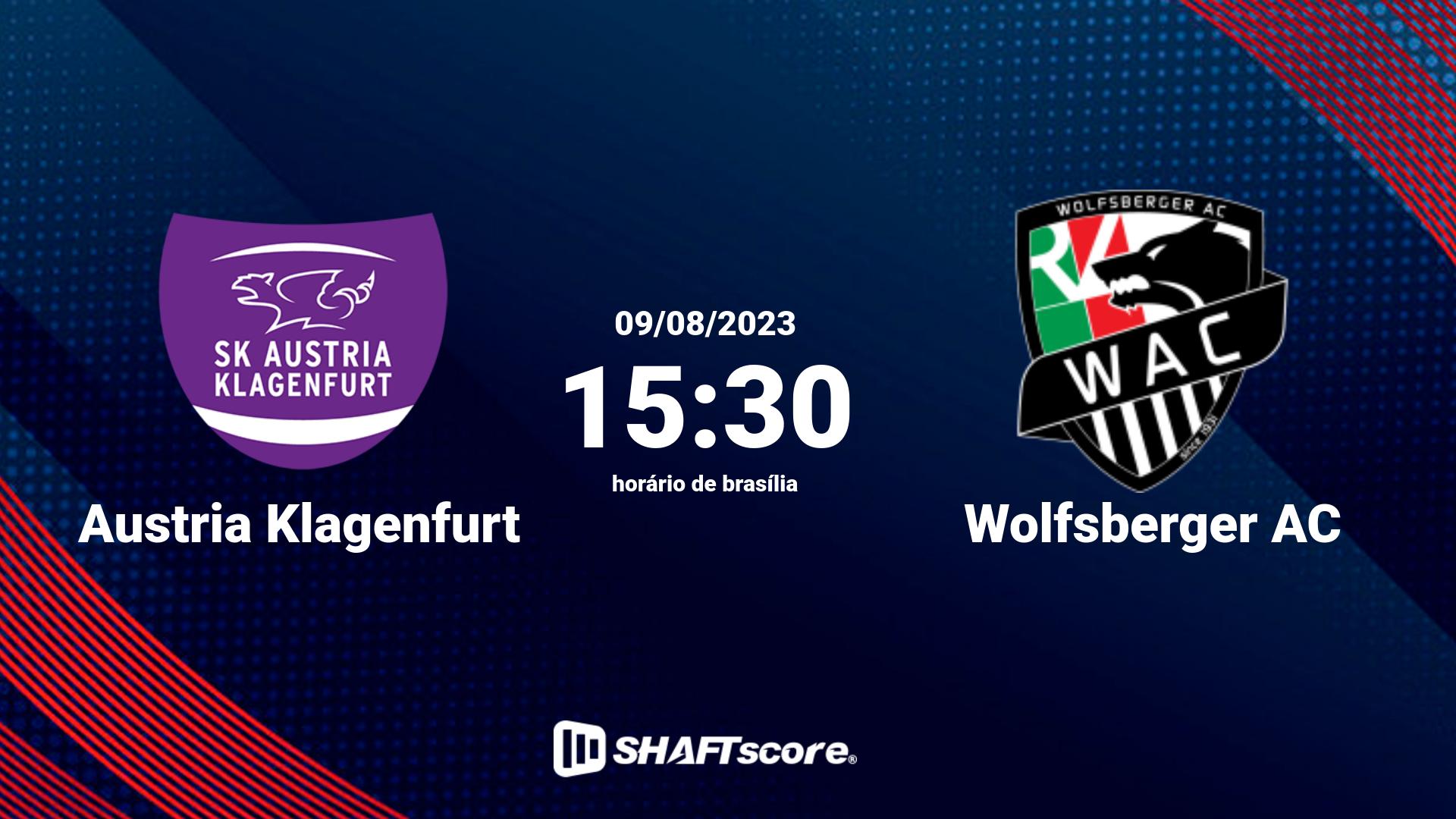 Estatísticas do jogo Austria Klagenfurt vs Wolfsberger AC 09.08 15:30