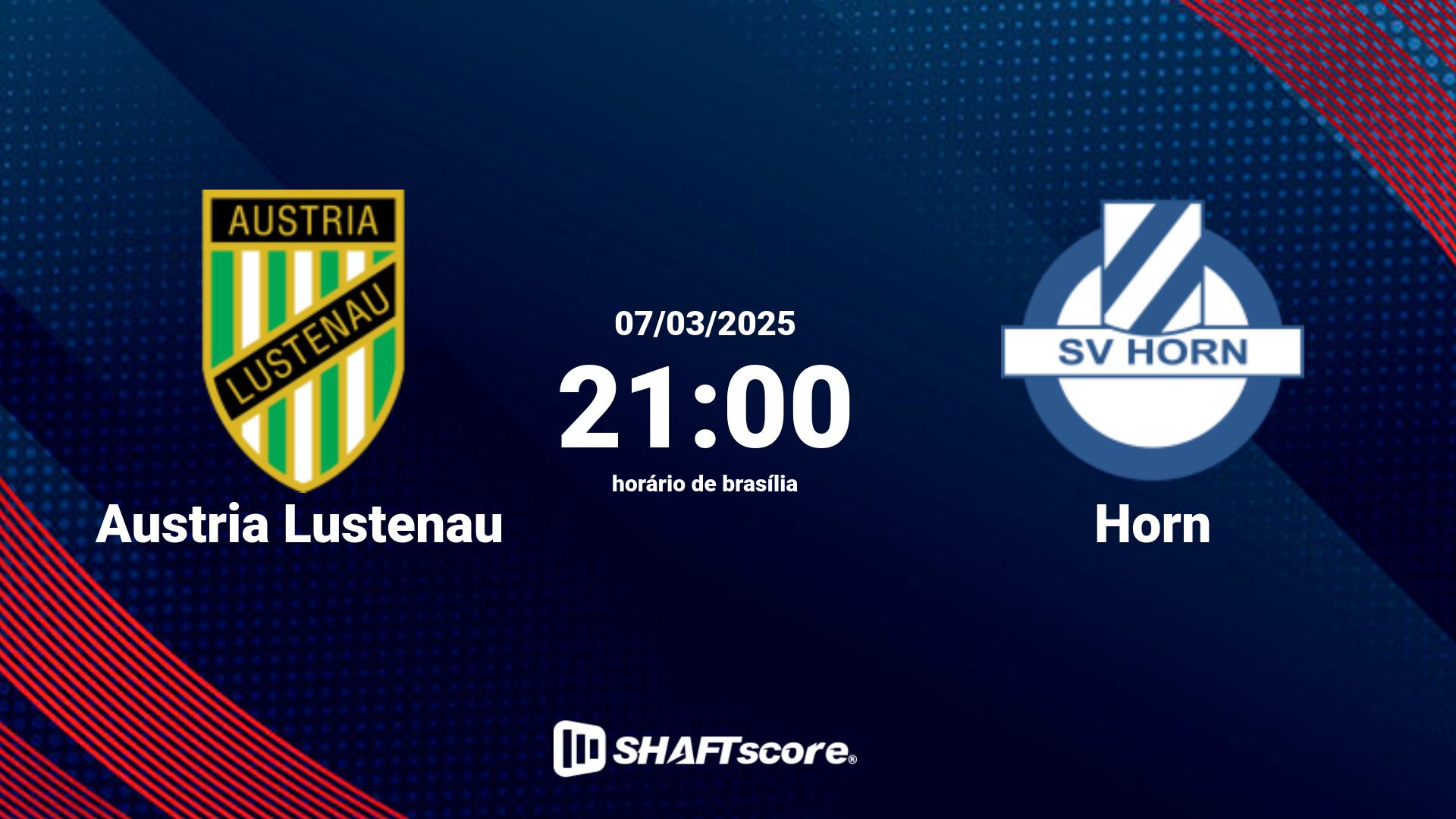 Estatísticas do jogo Austria Lustenau vs Horn 07.03 21:00