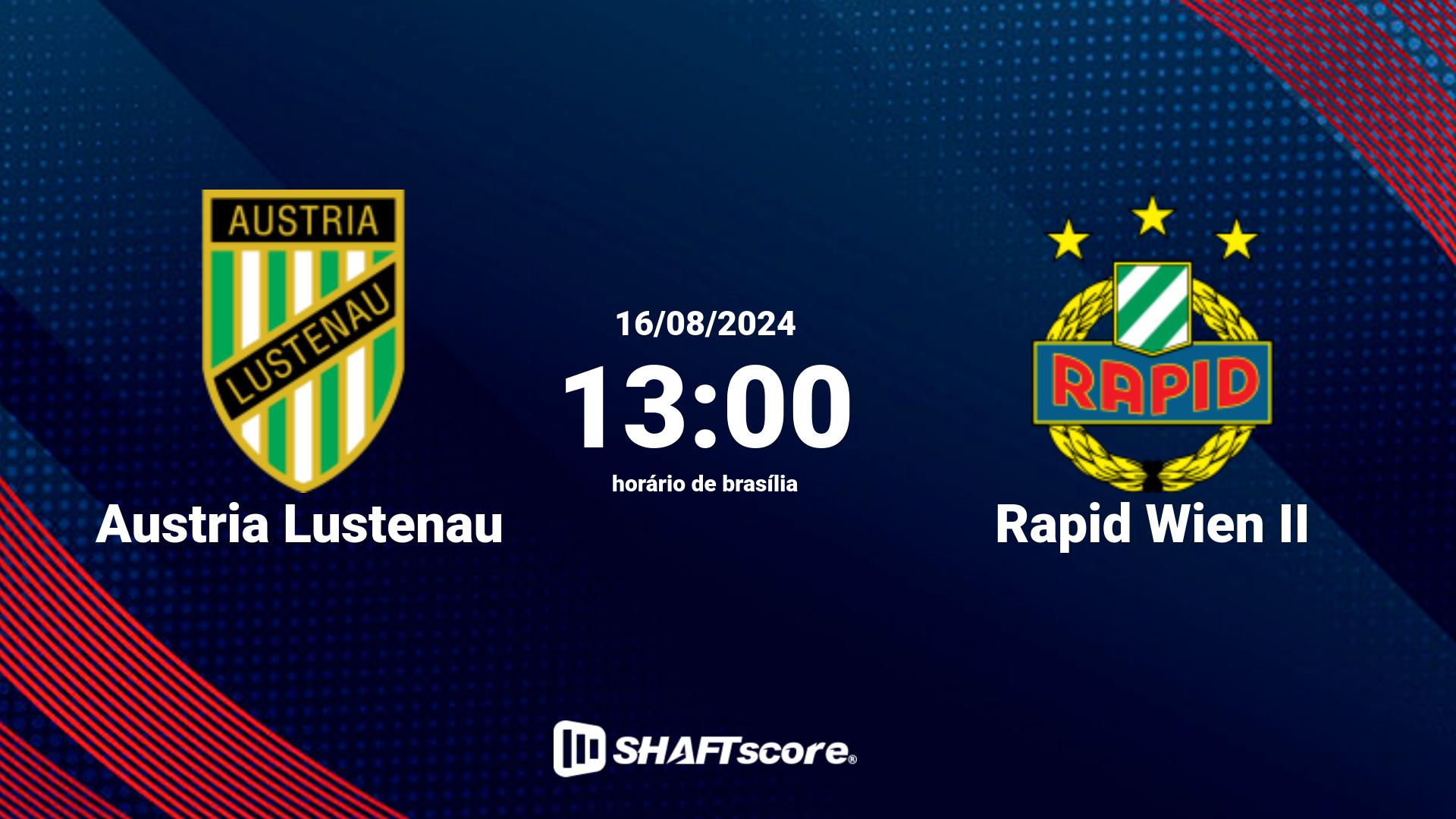 Estatísticas do jogo Austria Lustenau vs Rapid Wien II 16.08 13:00