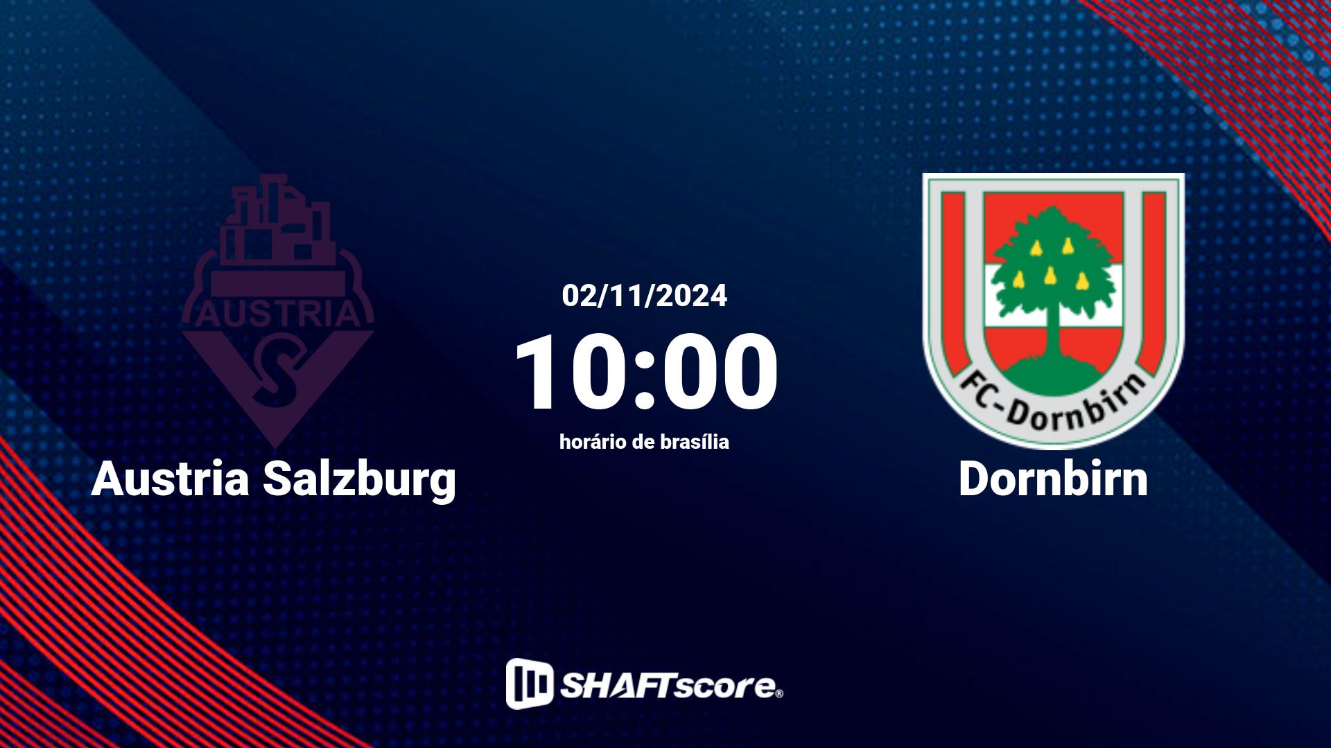 Estatísticas do jogo Austria Salzburg vs Dornbirn 02.11 10:00