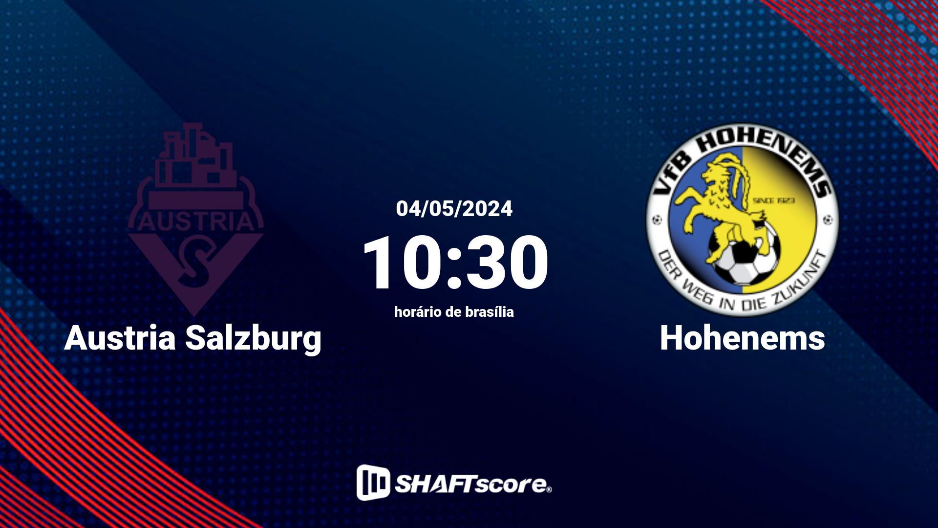 Estatísticas do jogo Austria Salzburg vs Hohenems 04.05 10:30