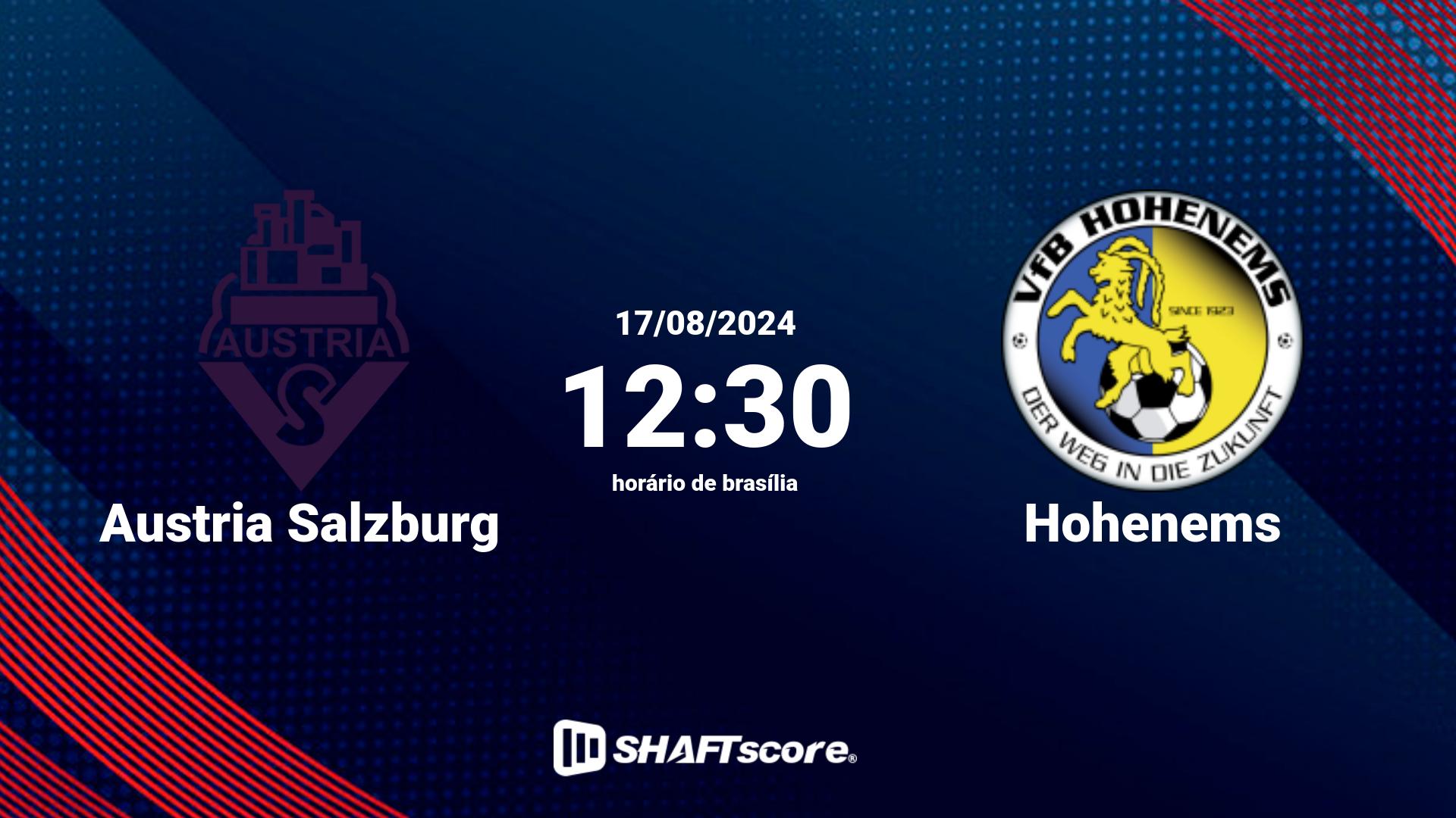 Estatísticas do jogo Austria Salzburg vs Hohenems 17.08 12:30