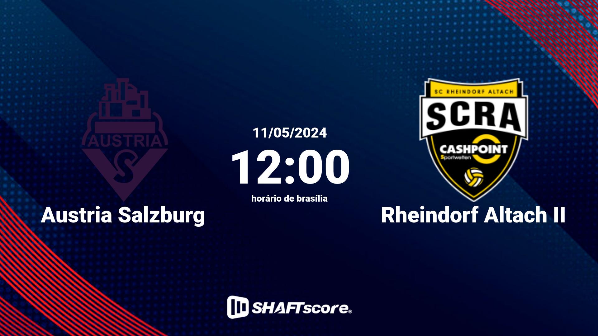 Estatísticas do jogo Austria Salzburg vs Rheindorf Altach II 11.05 12:00