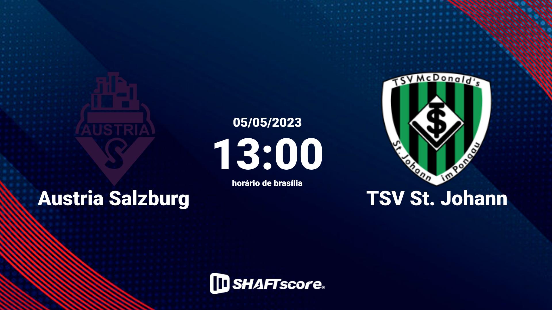 Estatísticas do jogo Austria Salzburg vs TSV St. Johann 05.05 13:00