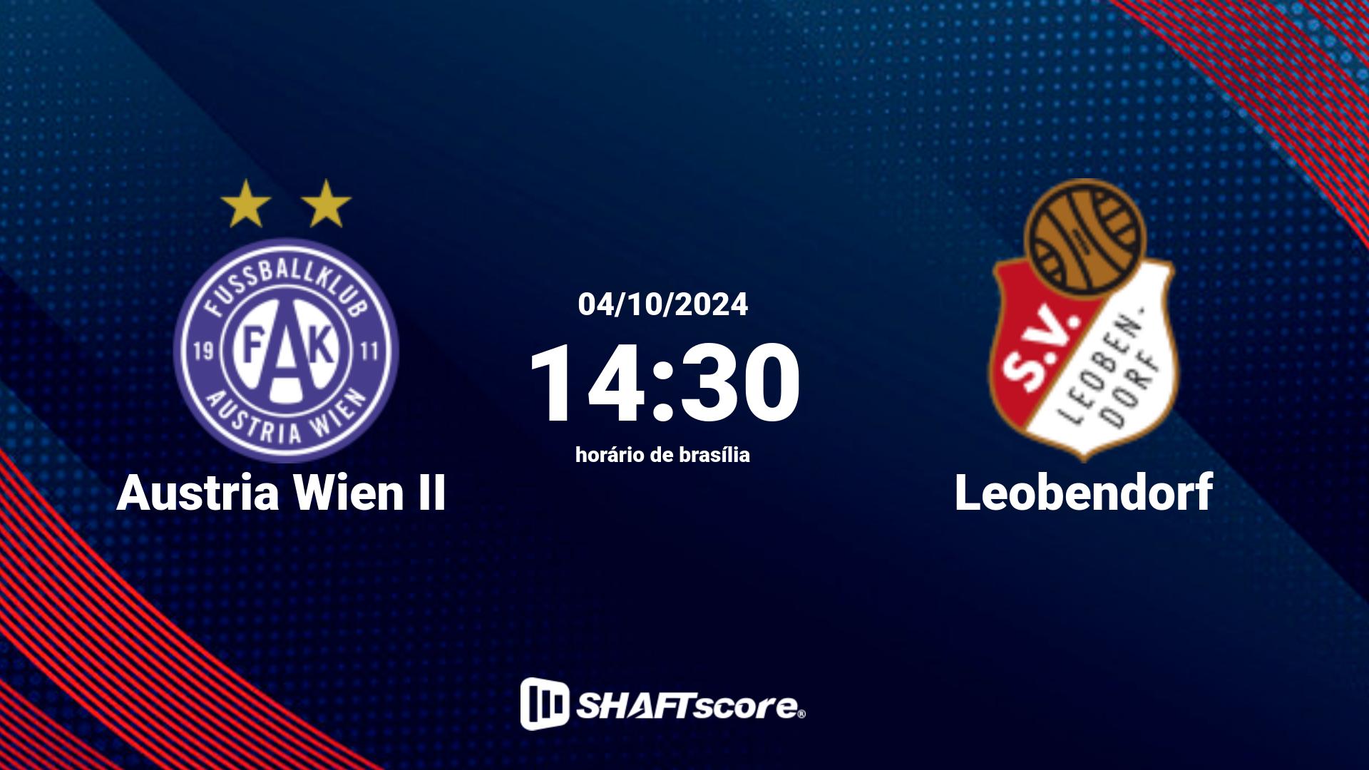 Estatísticas do jogo Austria Wien II vs Leobendorf 04.10 14:30