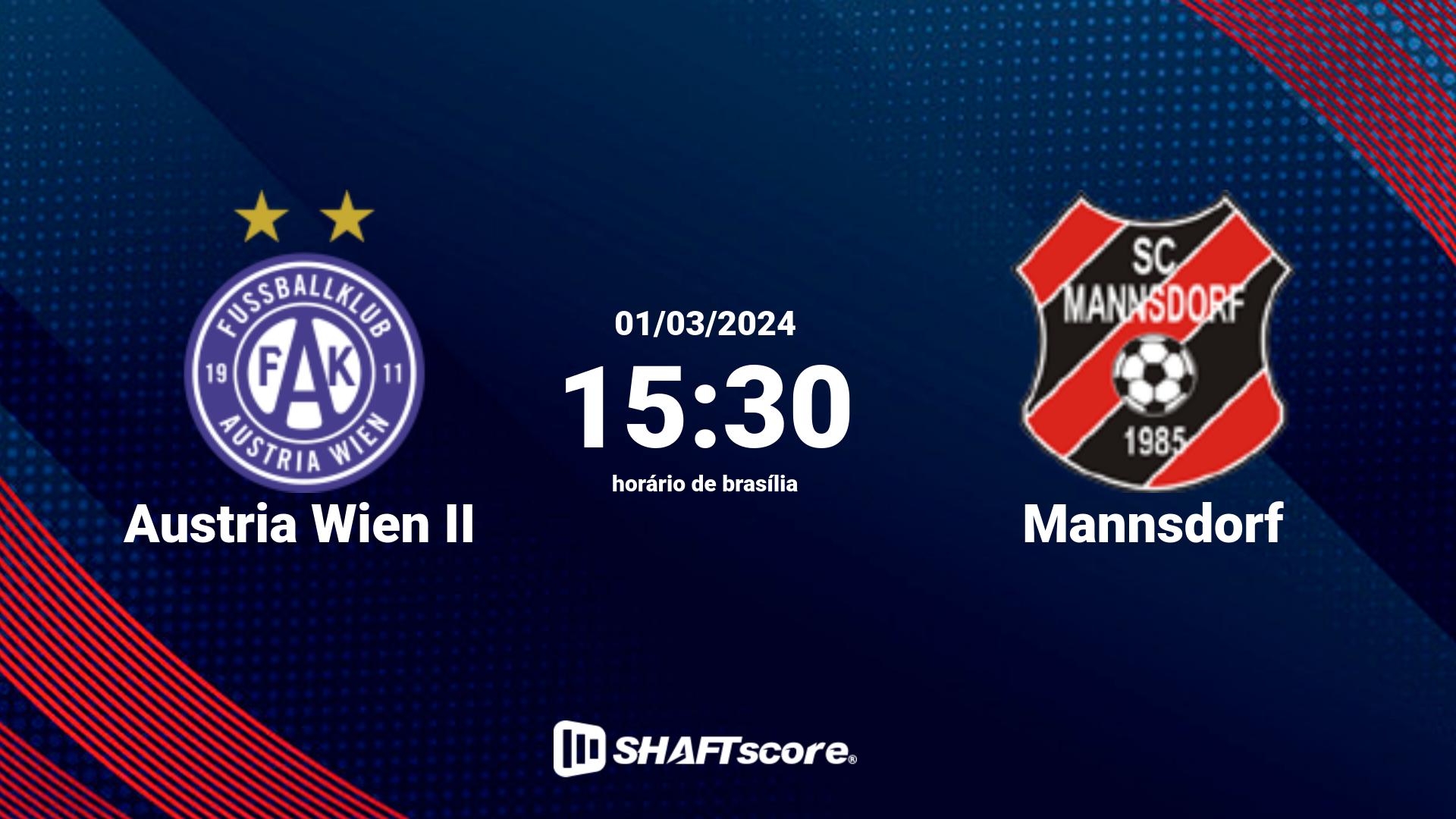 Estatísticas do jogo Austria Wien II vs Mannsdorf 01.03 15:30