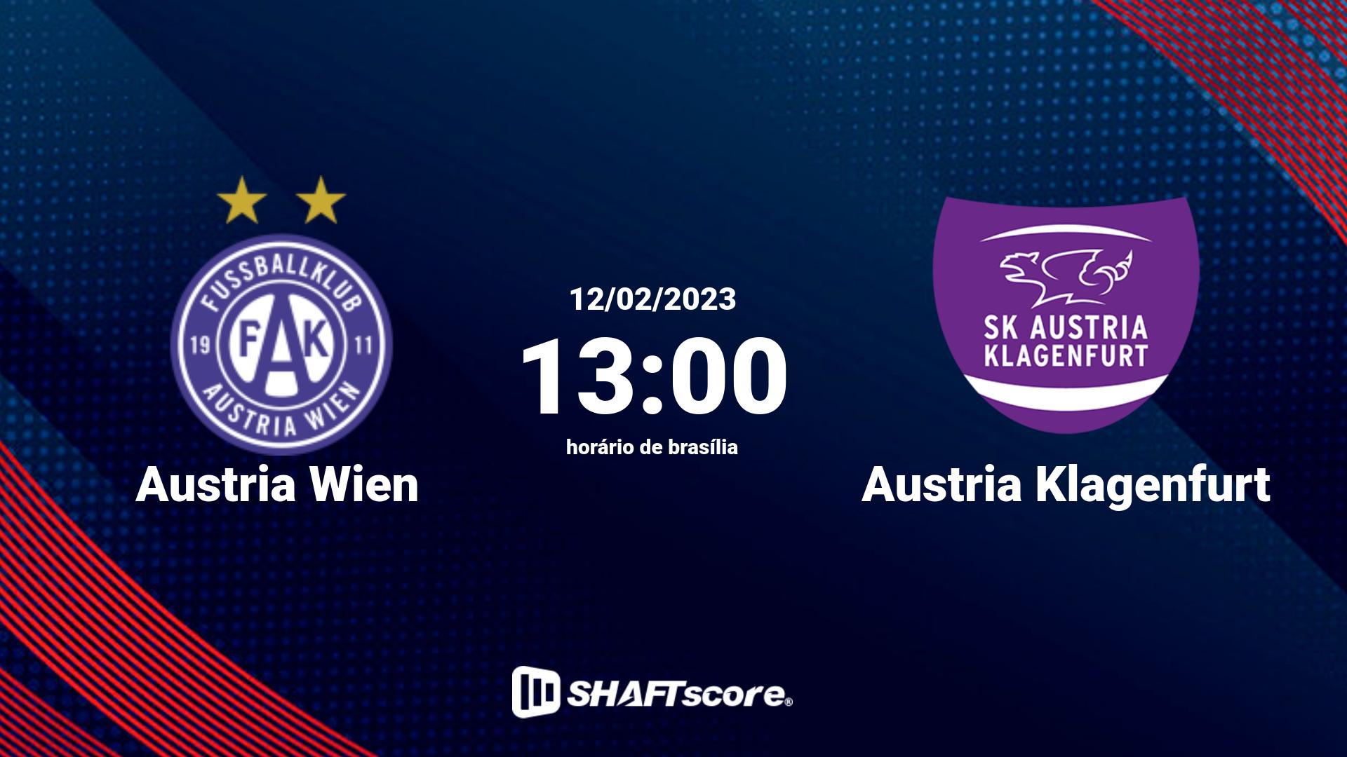 Estatísticas do jogo Austria Wien vs Austria Klagenfurt 12.02 13:00