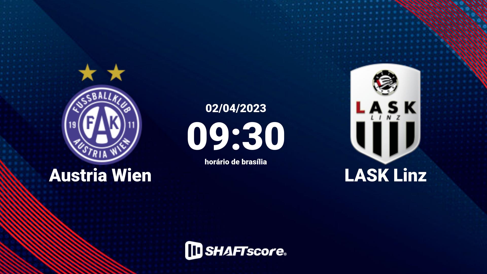 Estatísticas do jogo Austria Wien vs LASK Linz 02.04 09:30