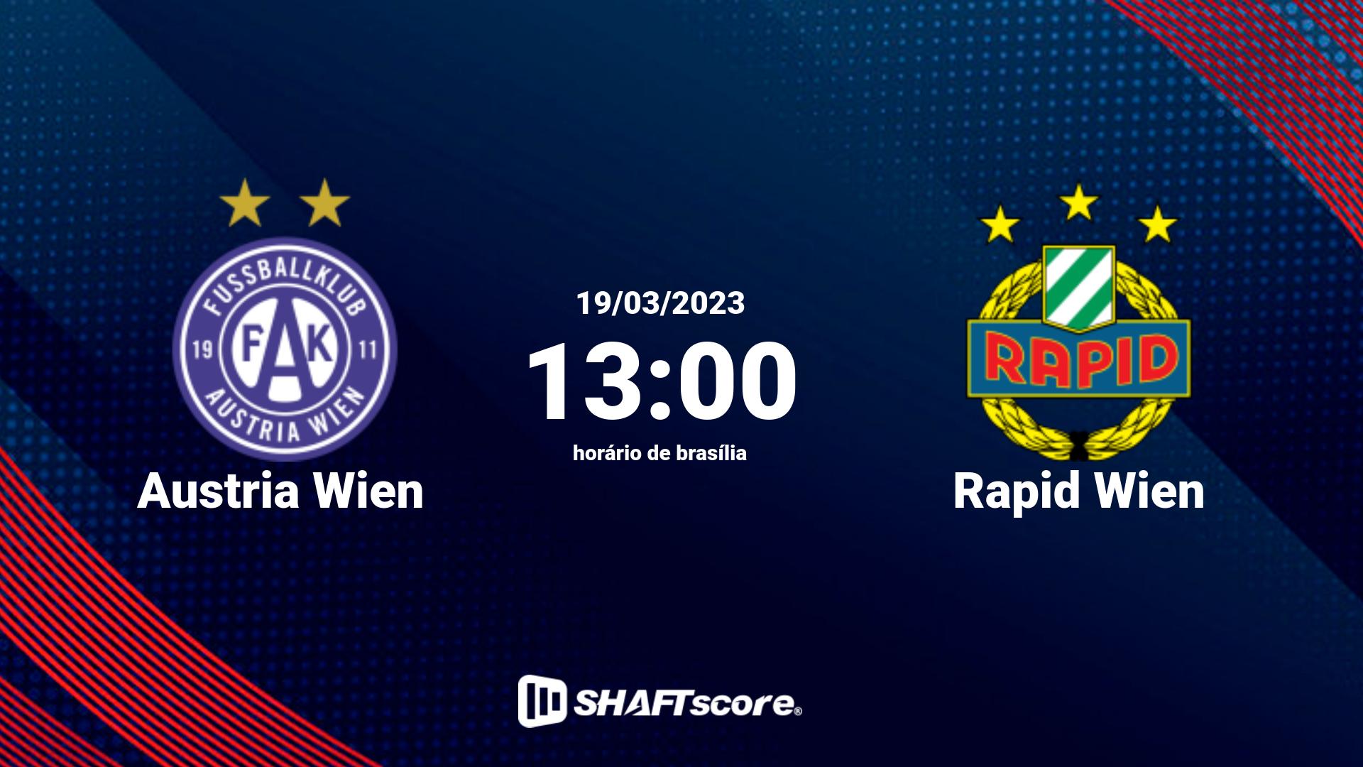 Estatísticas do jogo Austria Wien vs Rapid Wien 19.03 13:00