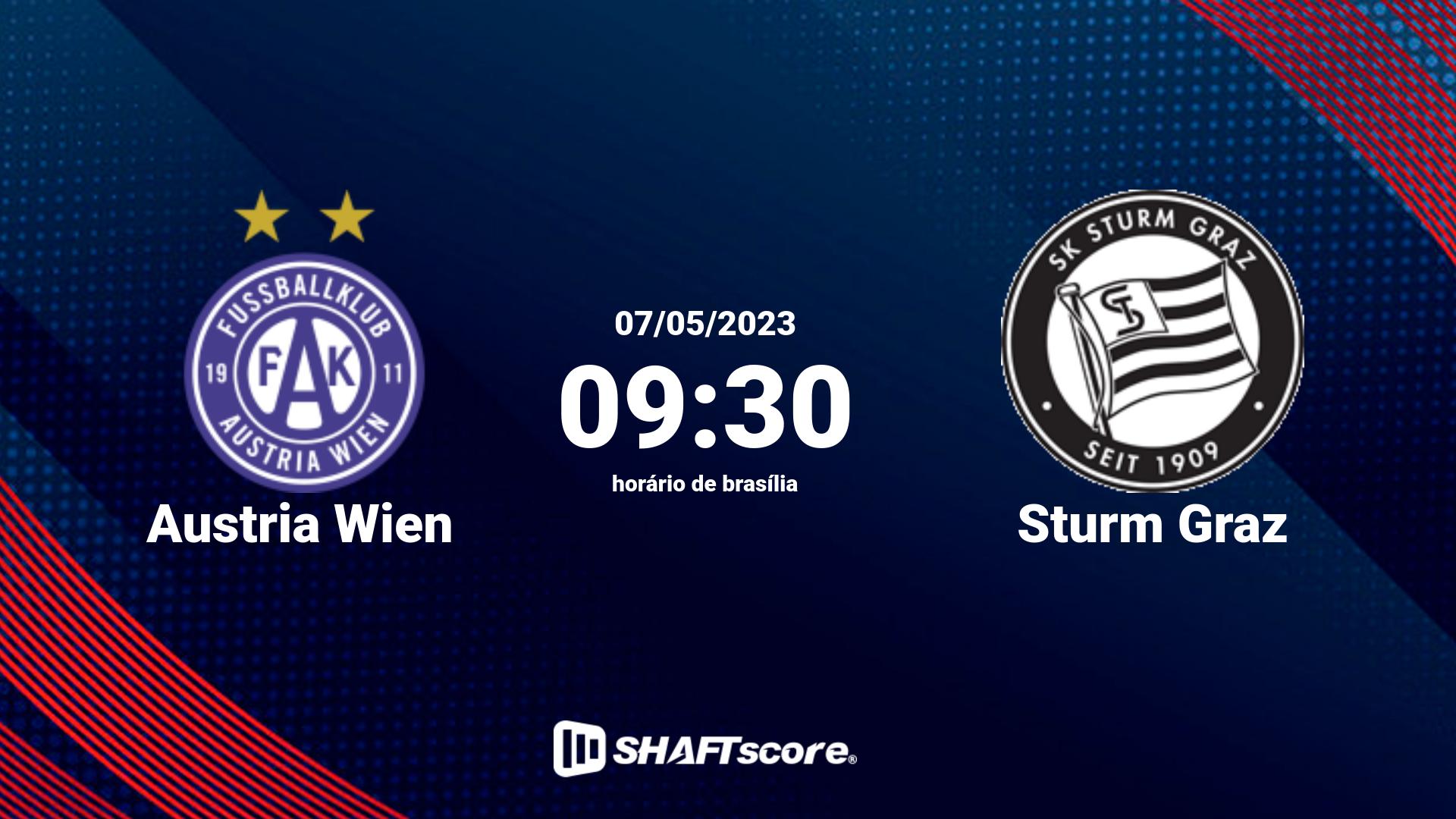 Estatísticas do jogo Austria Wien vs Sturm Graz 07.05 09:30