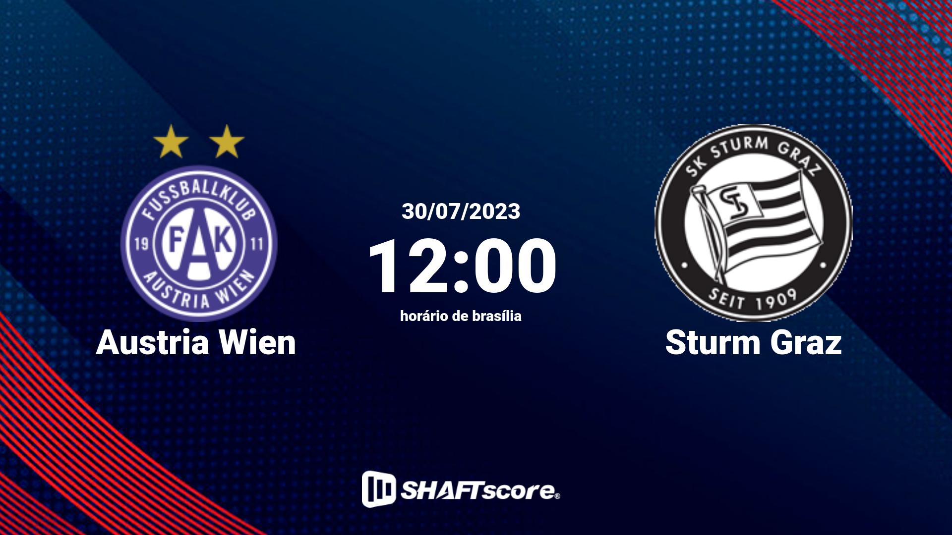 Estatísticas do jogo Austria Wien vs Sturm Graz 30.07 12:00