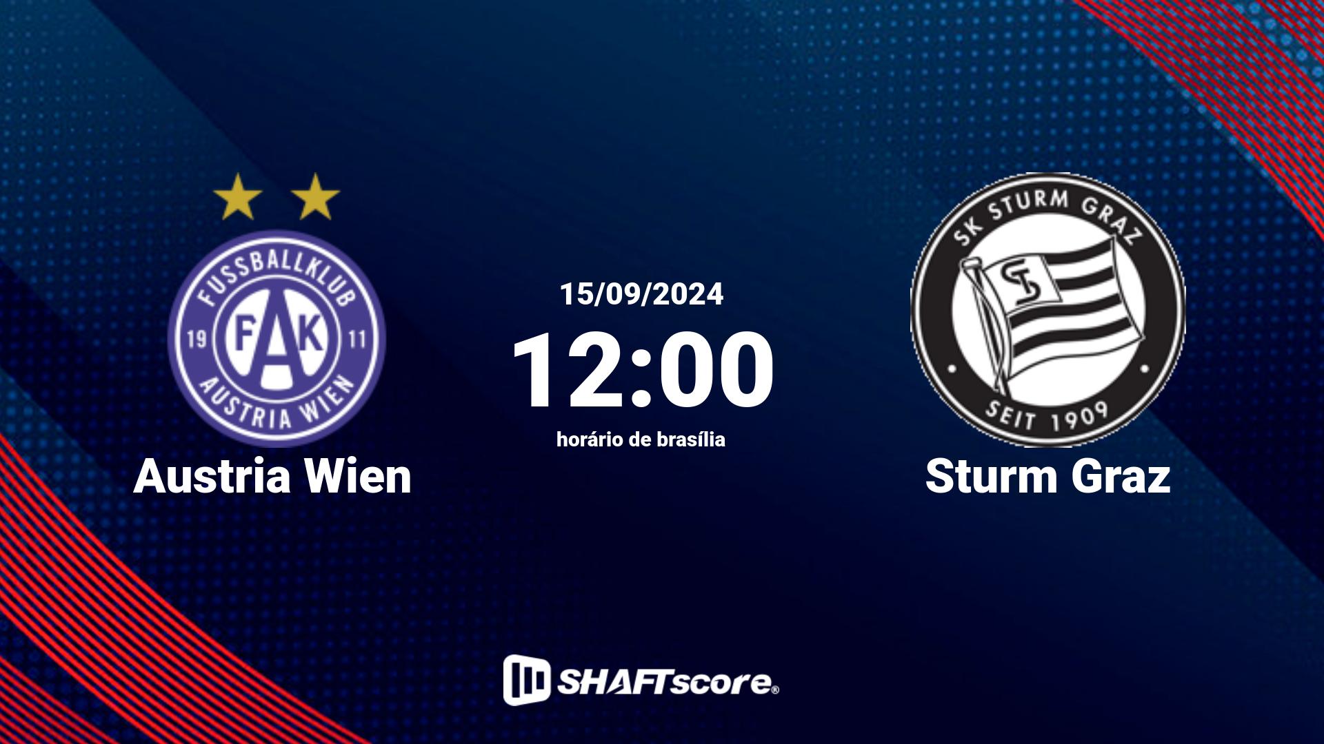 Estatísticas do jogo Austria Wien vs Sturm Graz 15.09 12:00