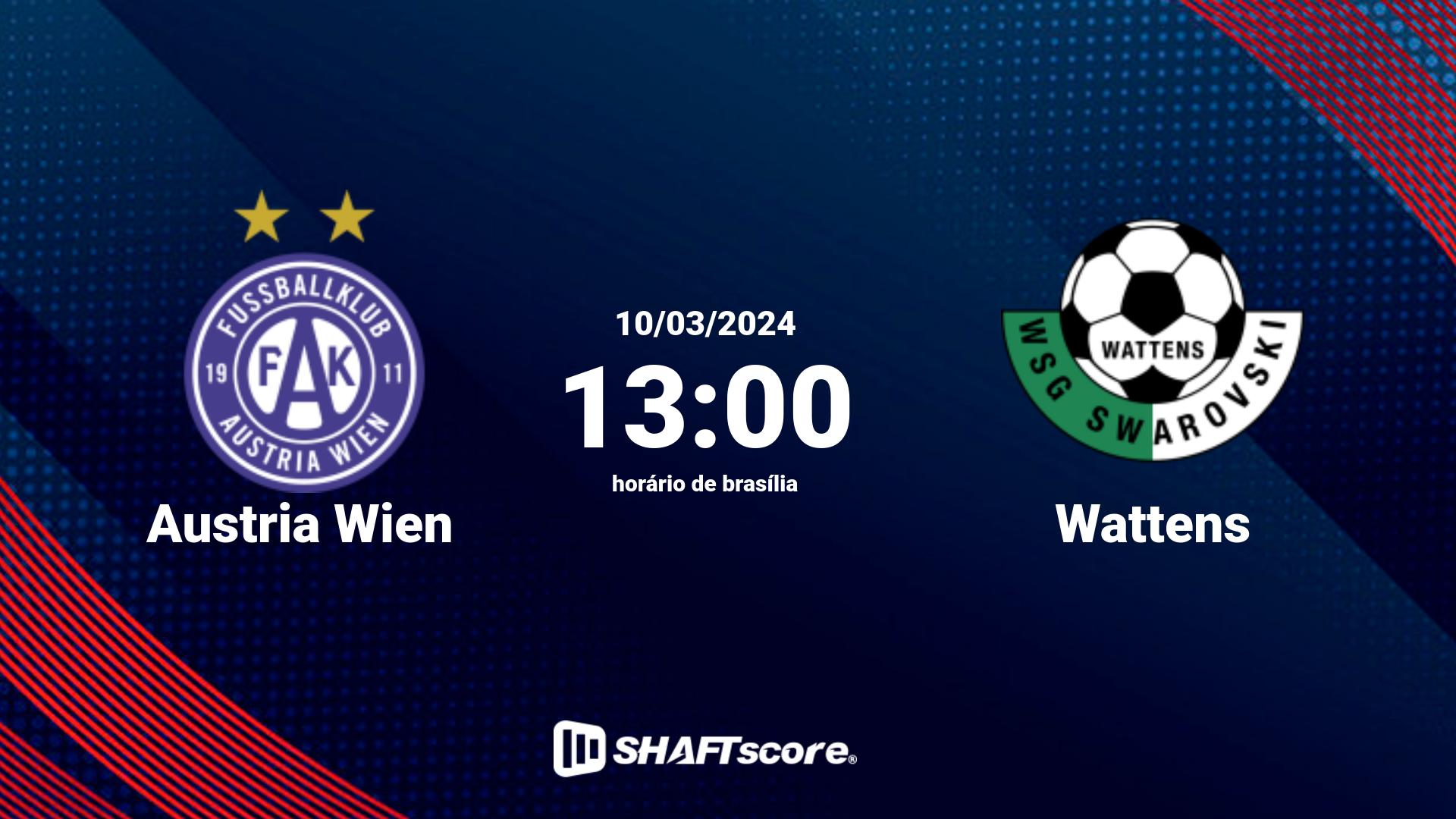 Estatísticas do jogo Austria Wien vs Wattens 10.03 13:00