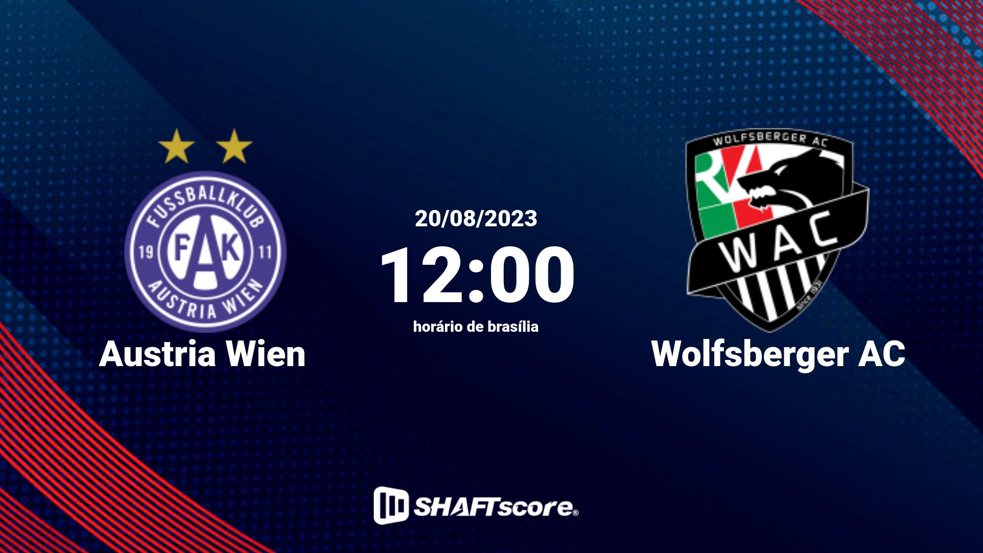 Estatísticas do jogo Austria Wien vs Wolfsberger AC 20.08 12:00