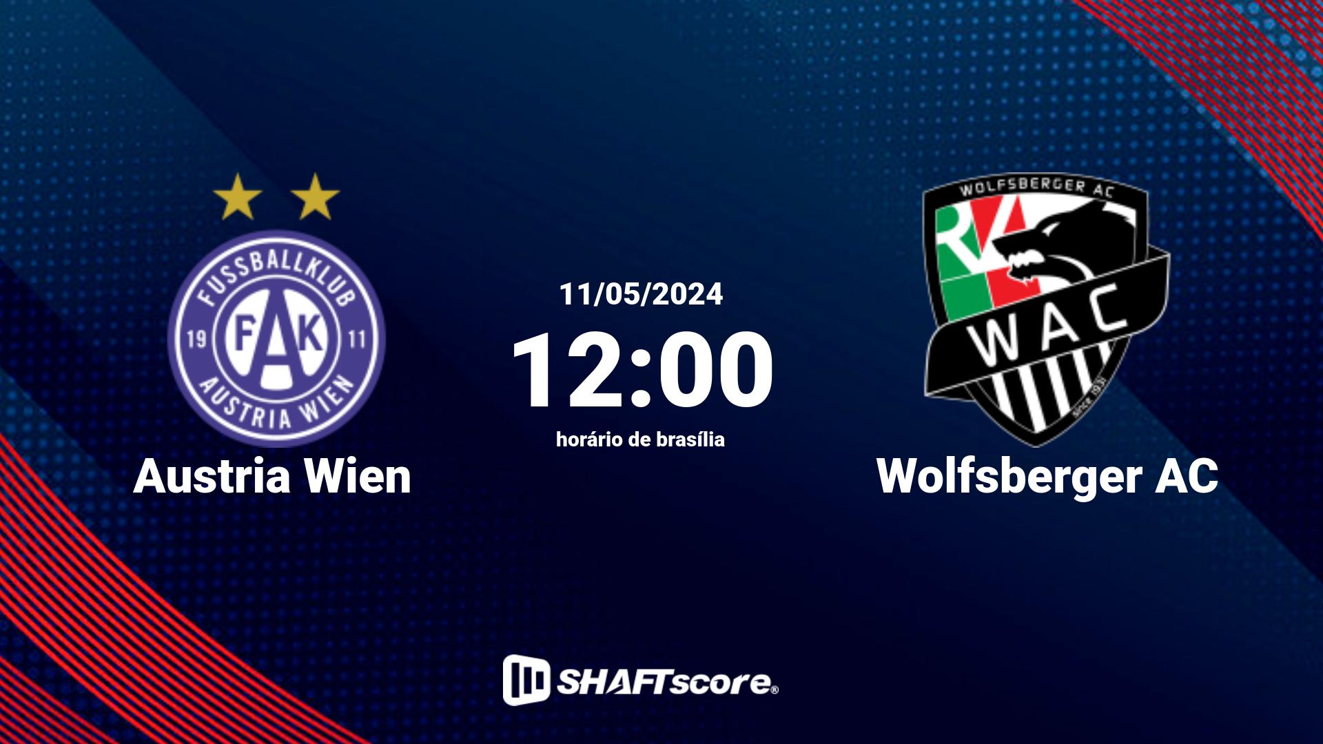 Estatísticas do jogo Austria Wien vs Wolfsberger AC 11.05 12:00