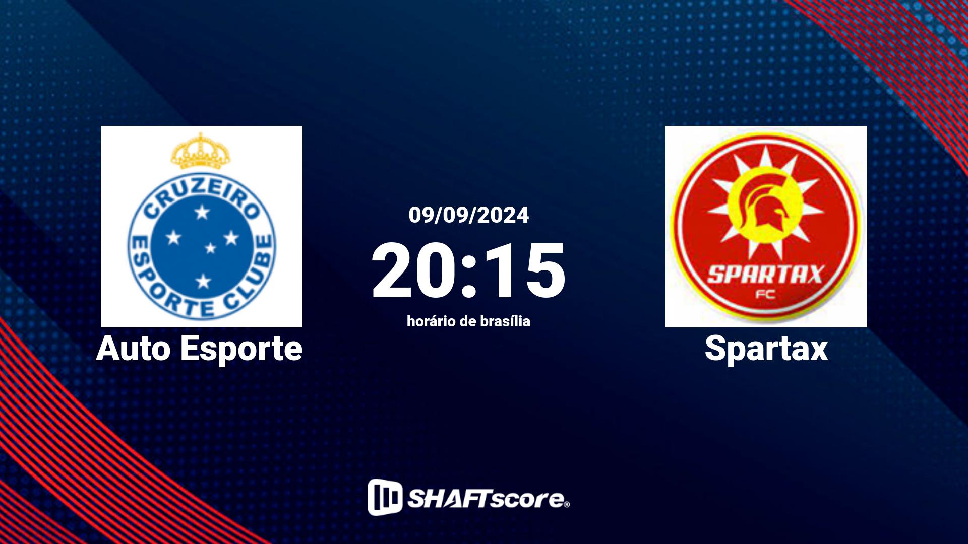 Estatísticas do jogo Auto Esporte vs Spartax 09.09 20:15