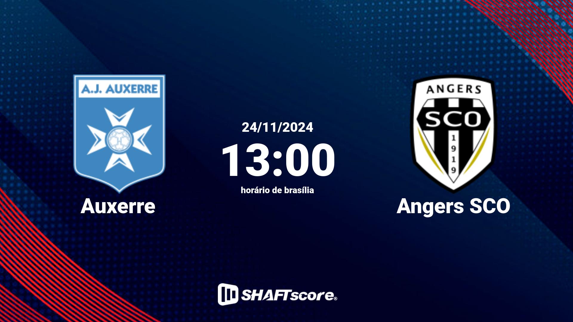 Estatísticas do jogo Auxerre vs Angers SCO 24.11 13:00