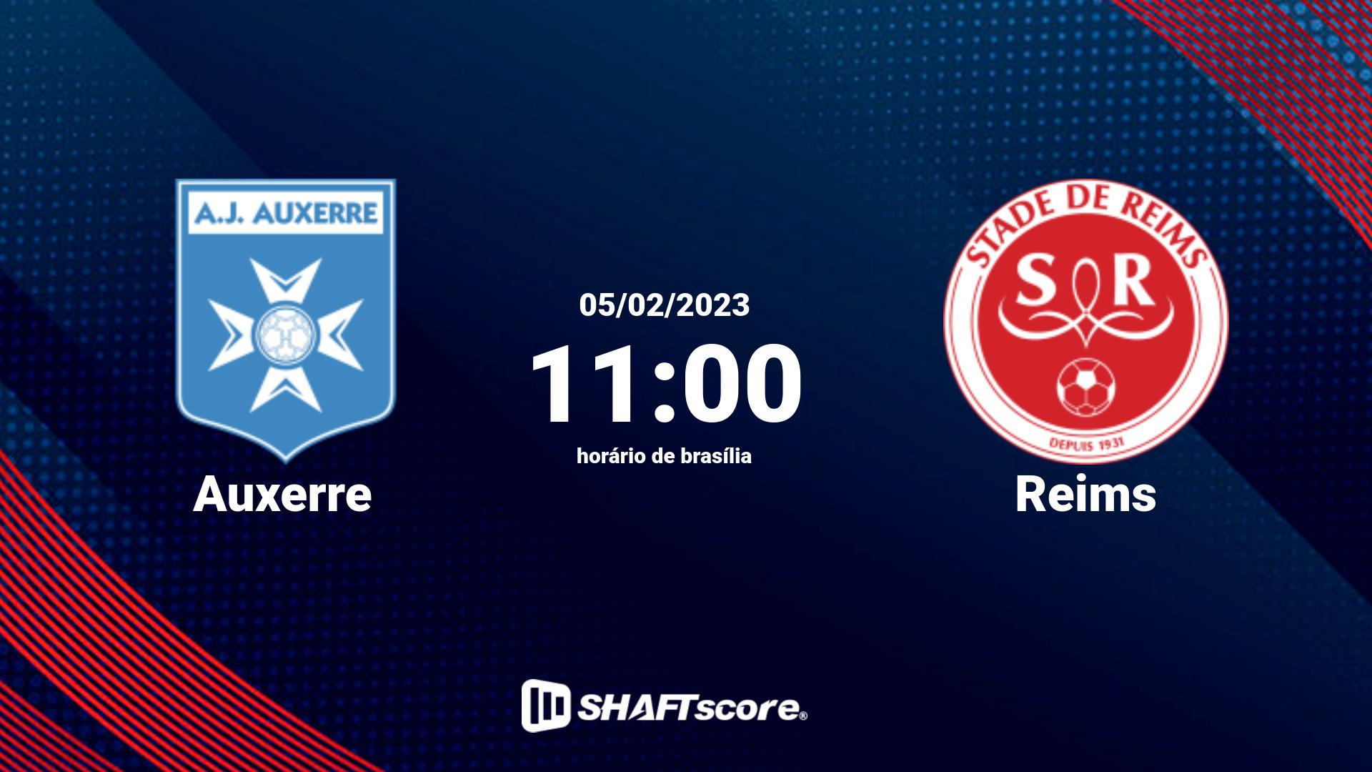 Estatísticas do jogo Auxerre vs Reims 05.02 11:00