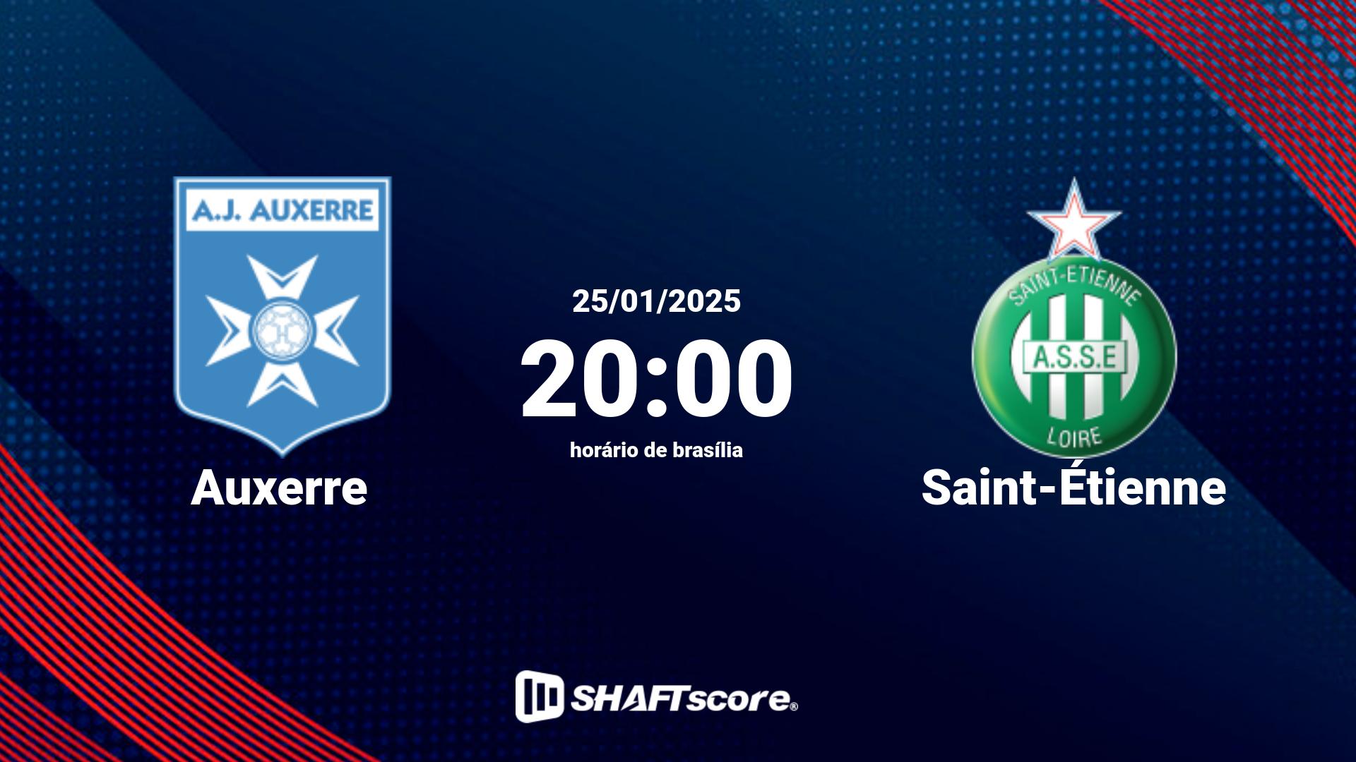 Estatísticas do jogo Auxerre vs Saint-Étienne 25.01 20:00