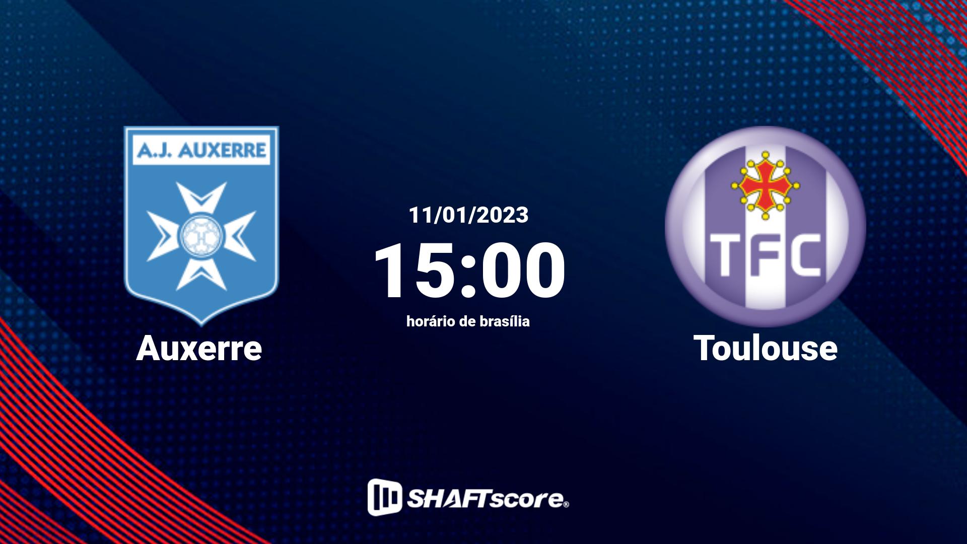 Estatísticas do jogo Auxerre vs Toulouse 11.01 15:00