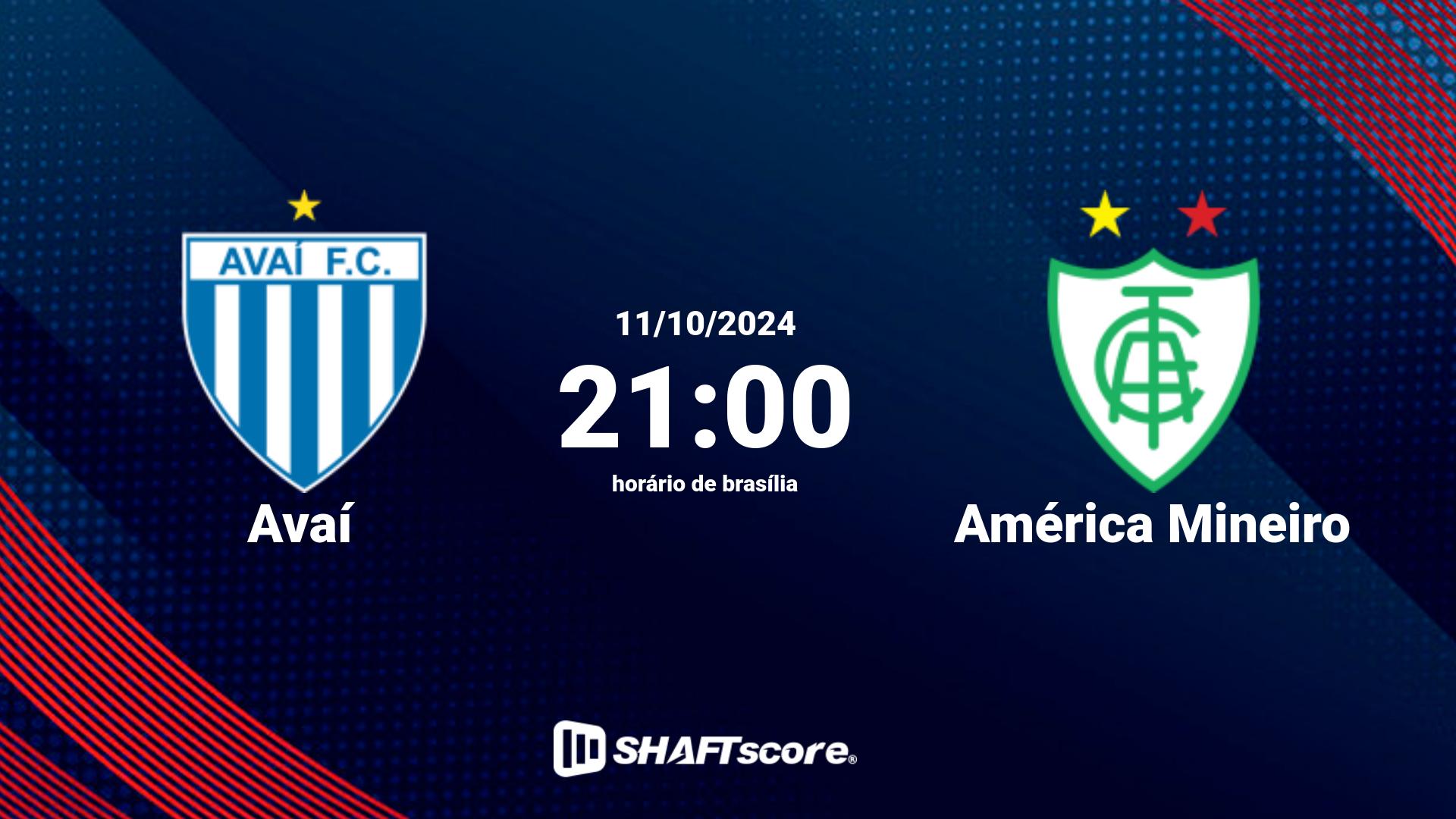 Estatísticas do jogo Avaí vs América Mineiro 11.10 21:00