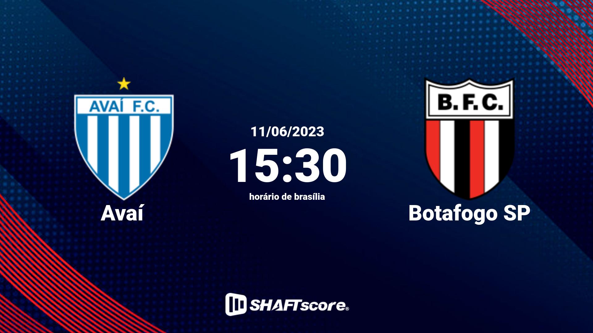 Estatísticas do jogo Avaí vs Botafogo SP 11.06 15:30