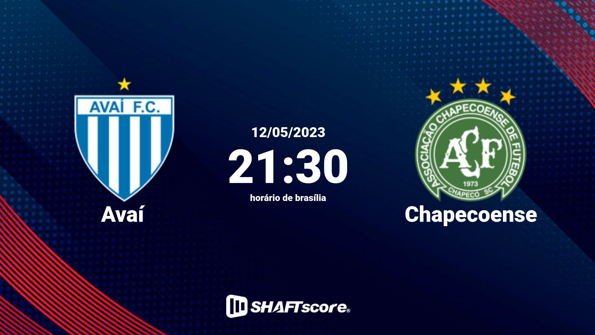 Estatísticas do jogo Avaí vs Chapecoense 12.05 21:30