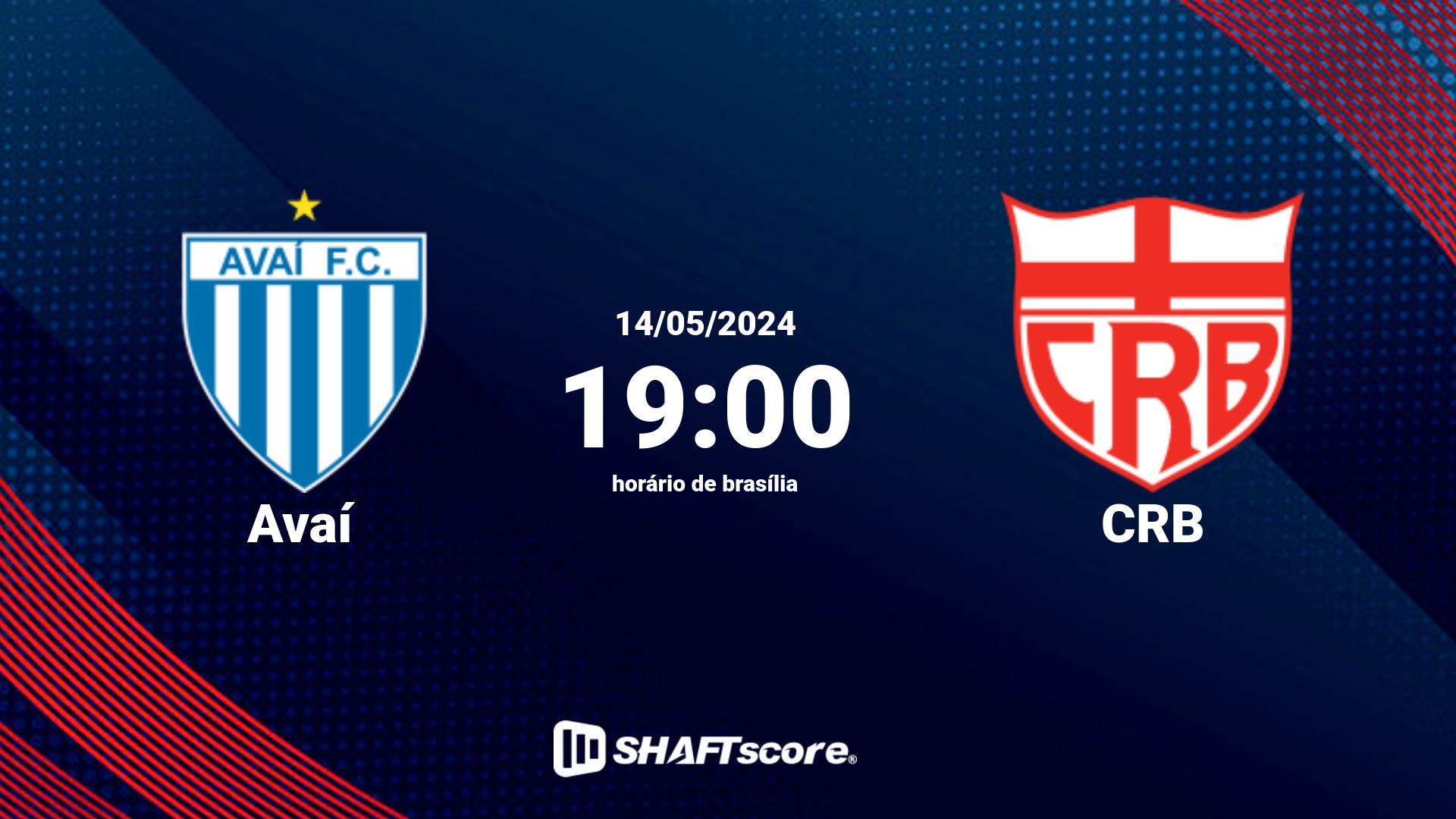 Estatísticas do jogo Avaí vs CRB 14.05 19:00