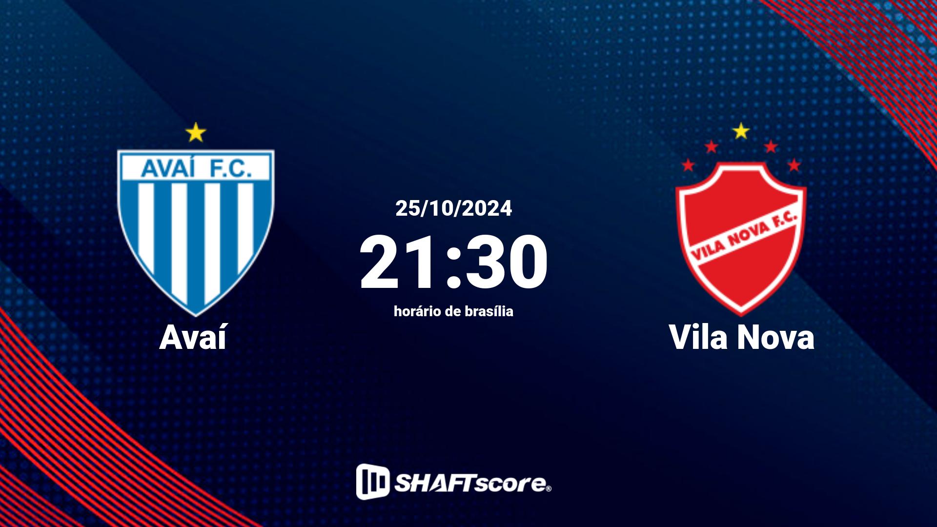 Estatísticas do jogo Avaí vs Vila Nova 25.10 21:30