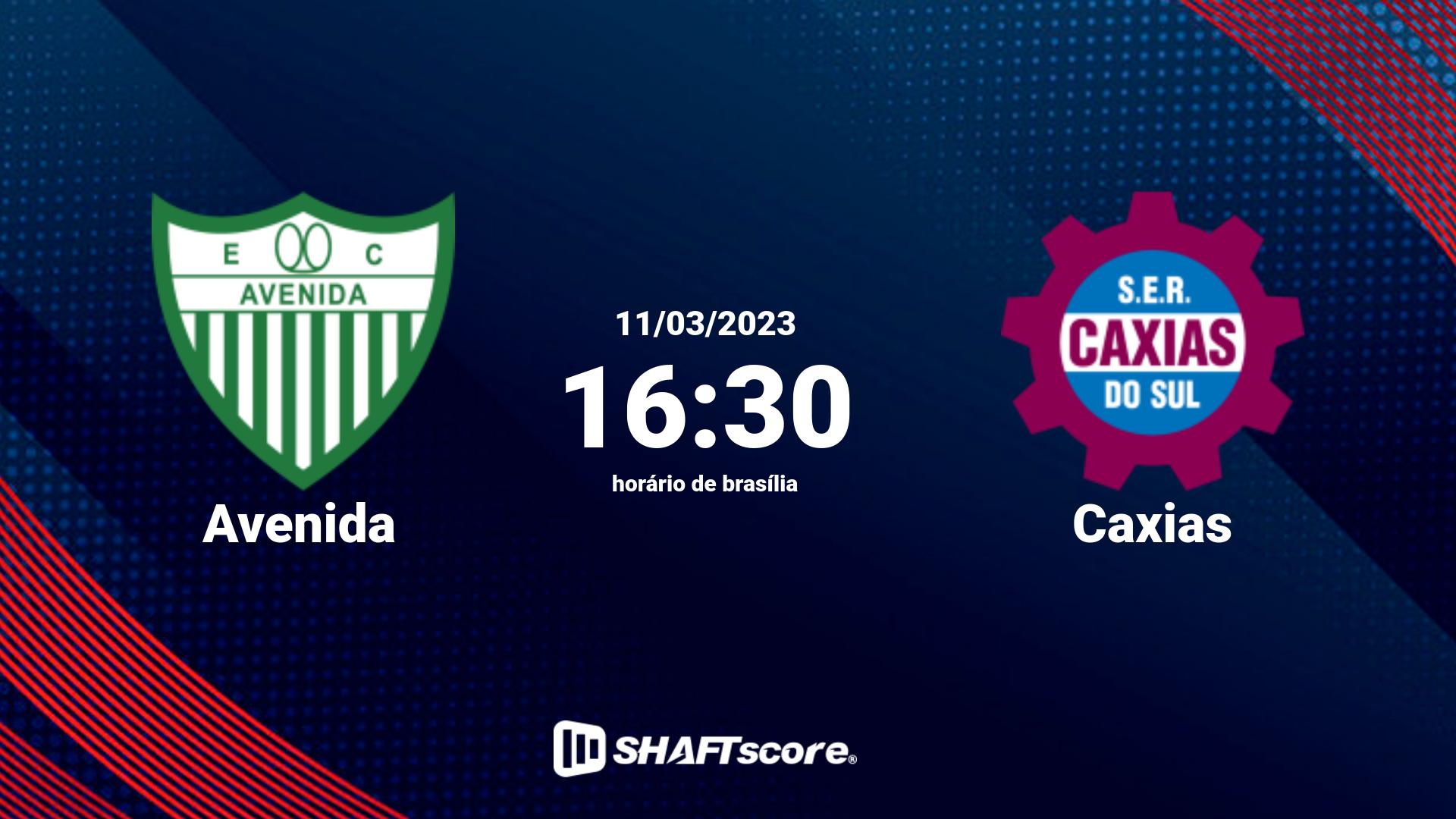 Estatísticas do jogo Avenida vs Caxias 11.03 16:30