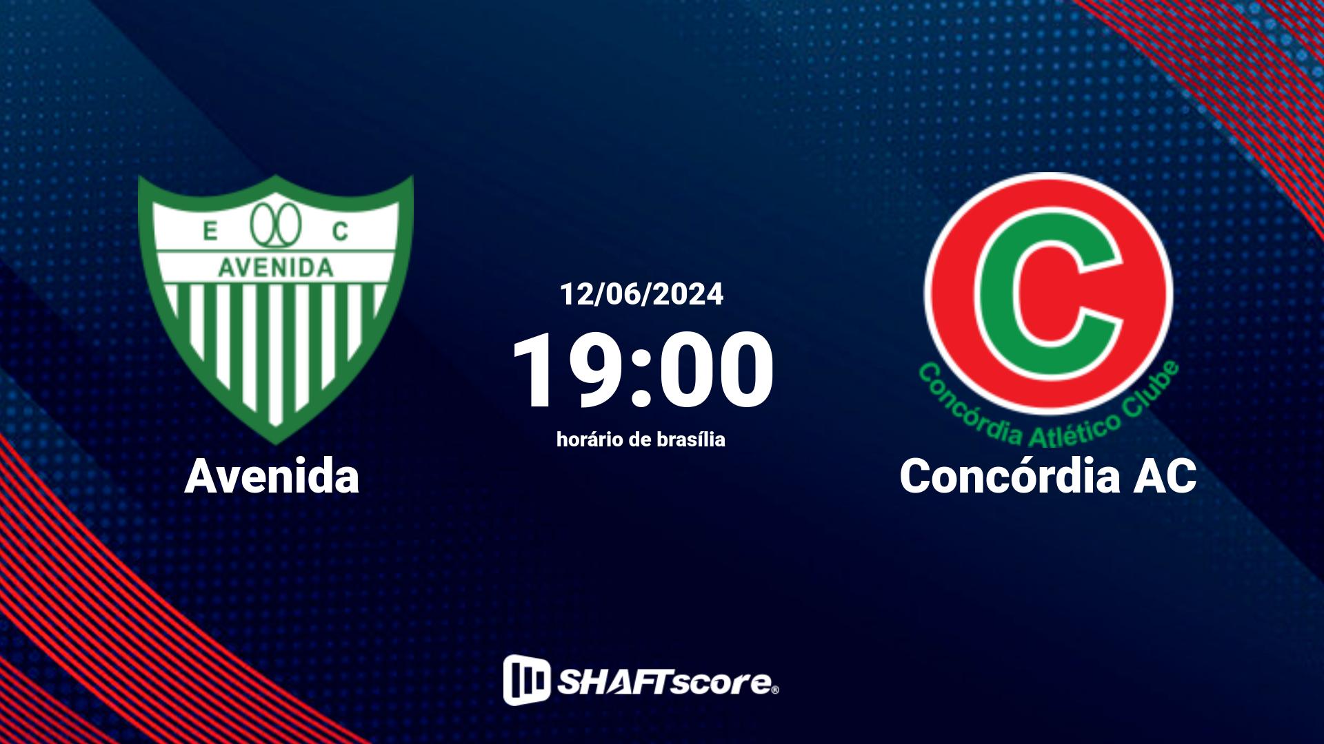 Estatísticas do jogo Avenida vs Concórdia AC 12.06 19:00