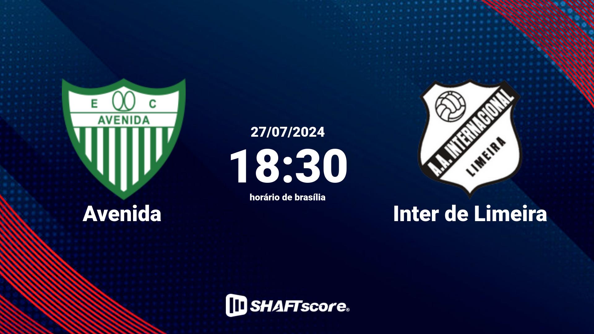 Estatísticas do jogo Avenida vs Inter de Limeira 27.07 18:30