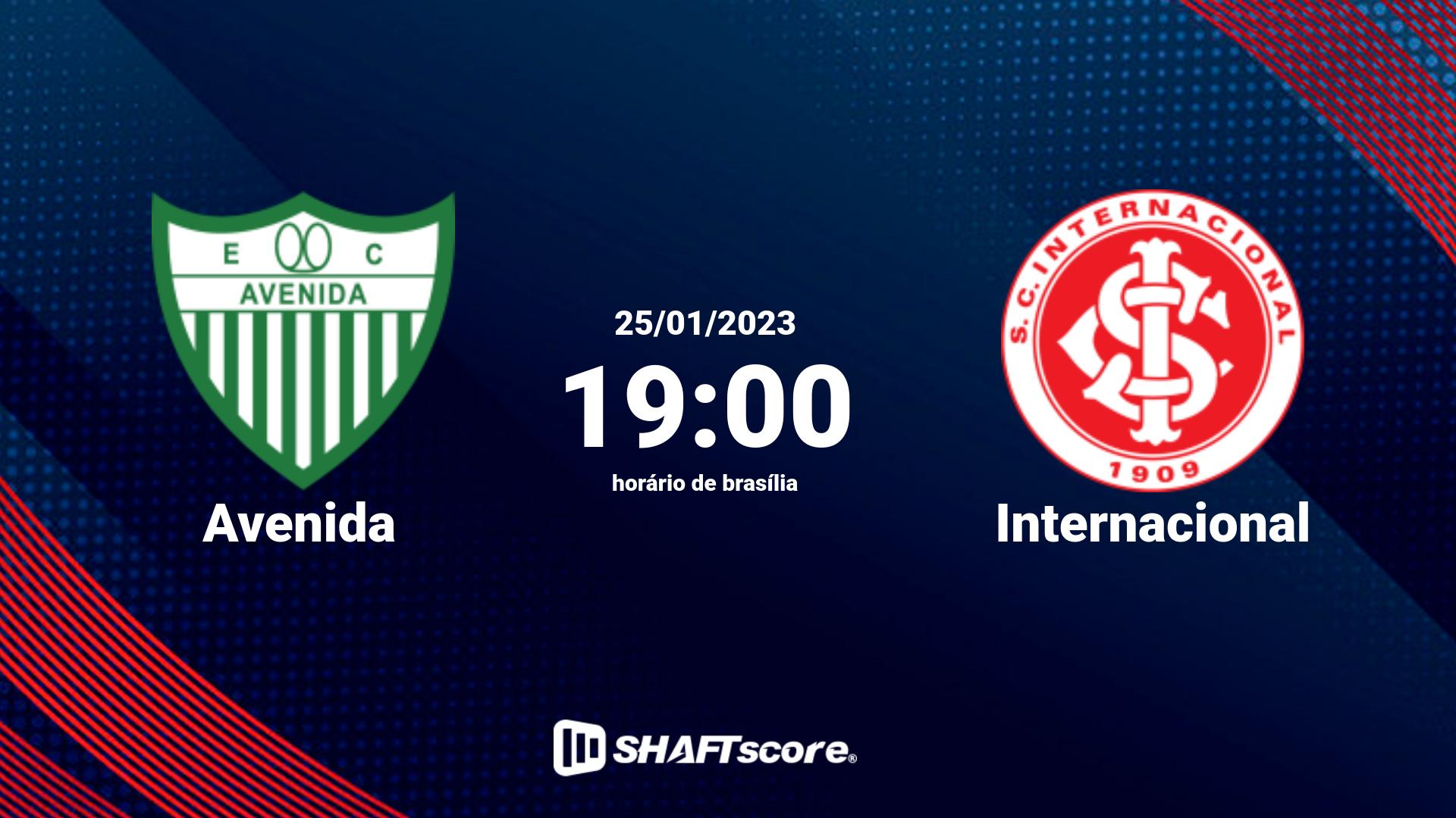 Estatísticas do jogo Avenida vs Internacional 25.01 19:00