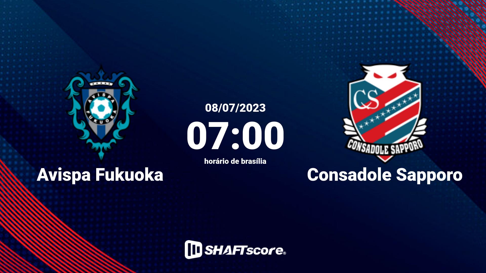 Estatísticas do jogo Avispa Fukuoka vs Consadole Sapporo 08.07 07:00